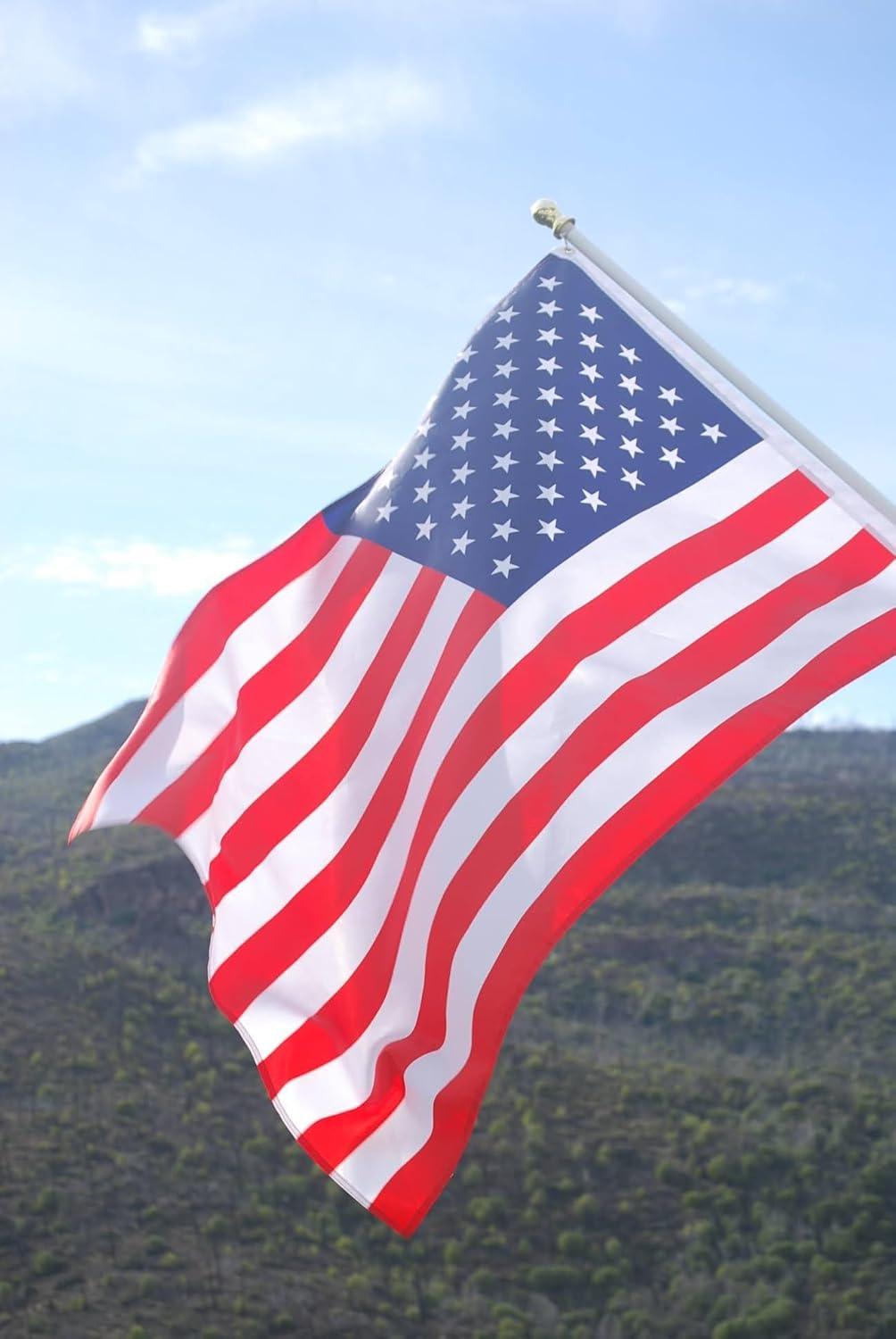 Heavy Duty 3x5 FT American Flag with Embroidered Stars