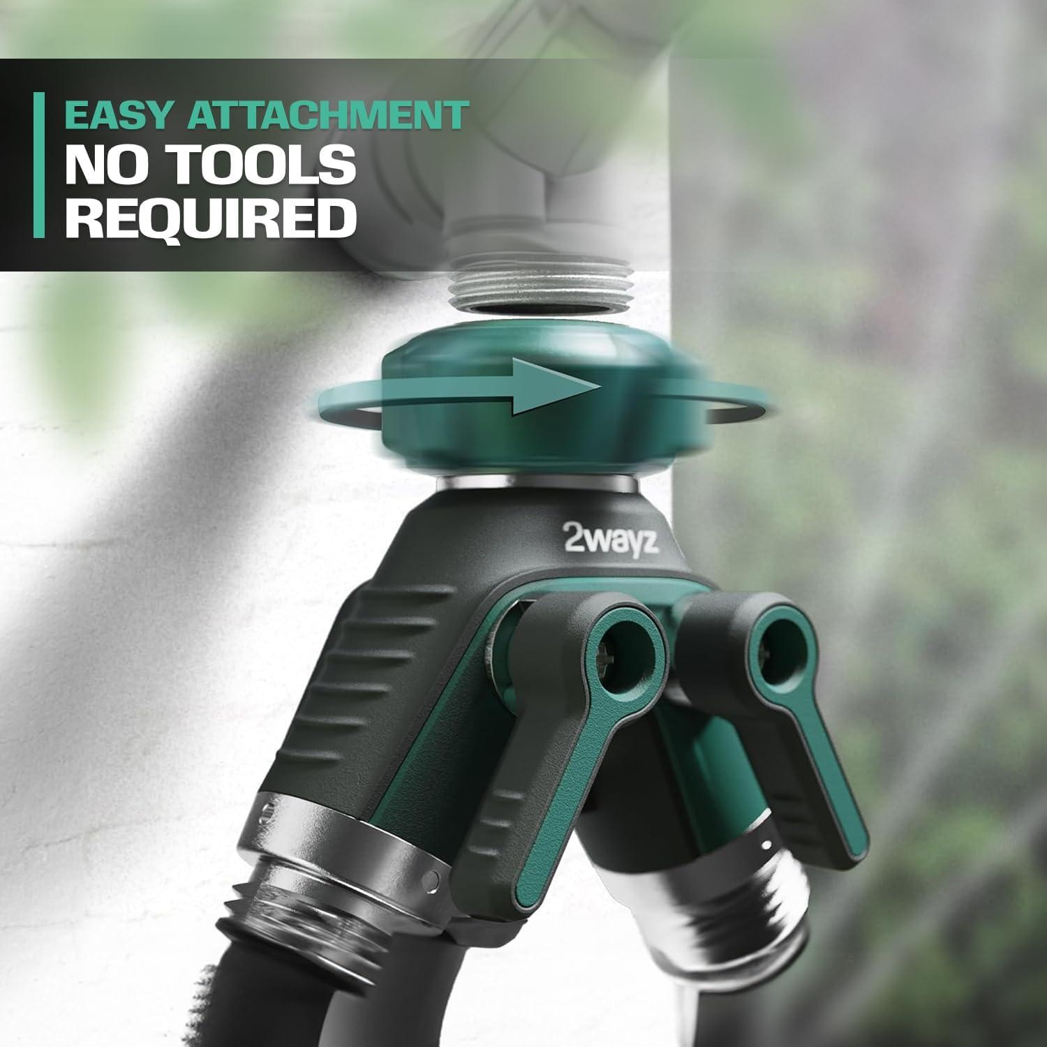 2WAYZ Dual Outlet Water Hose Splitter - 360° Rotation
