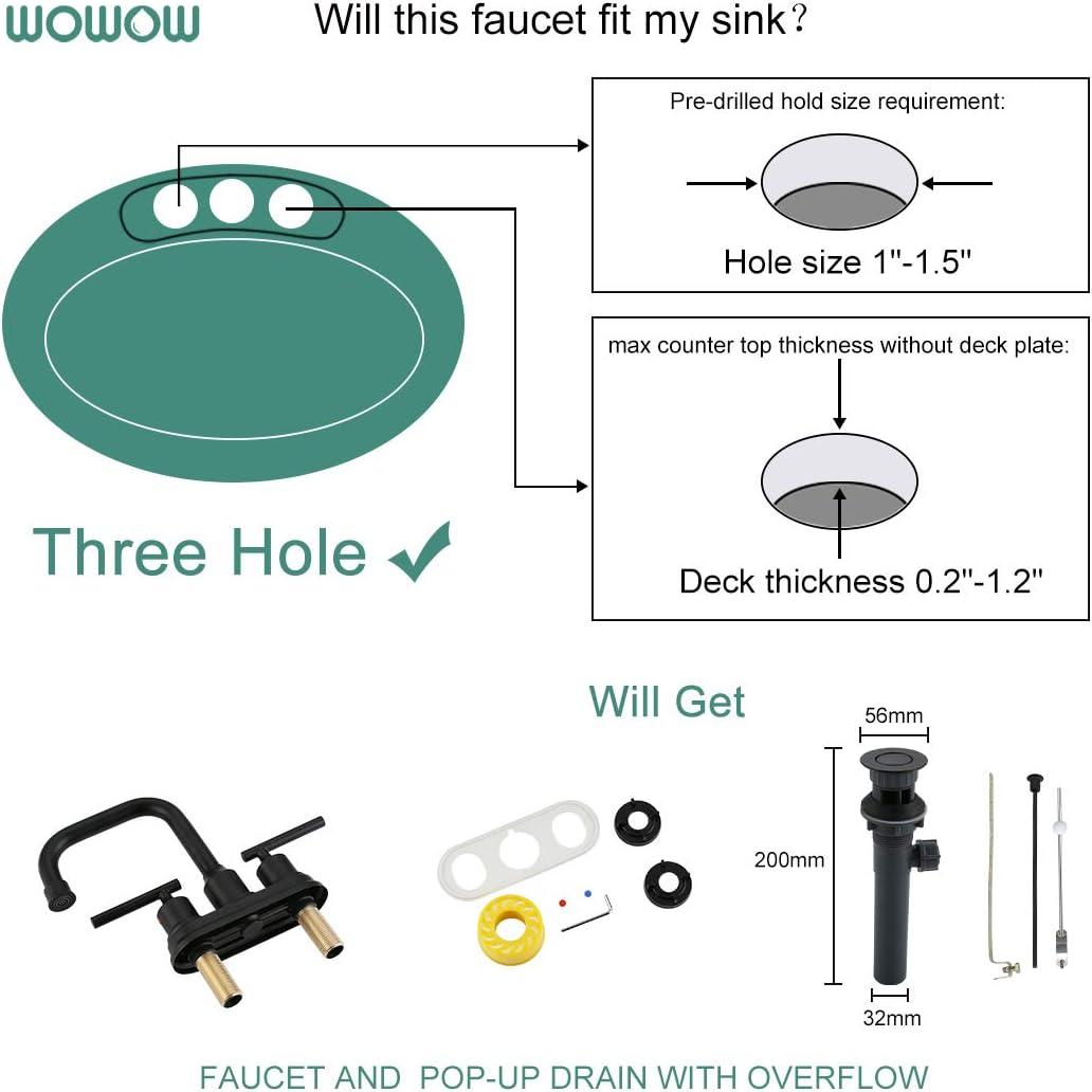 Centerset 2-handle Bathroom Faucet with Drain Assembly