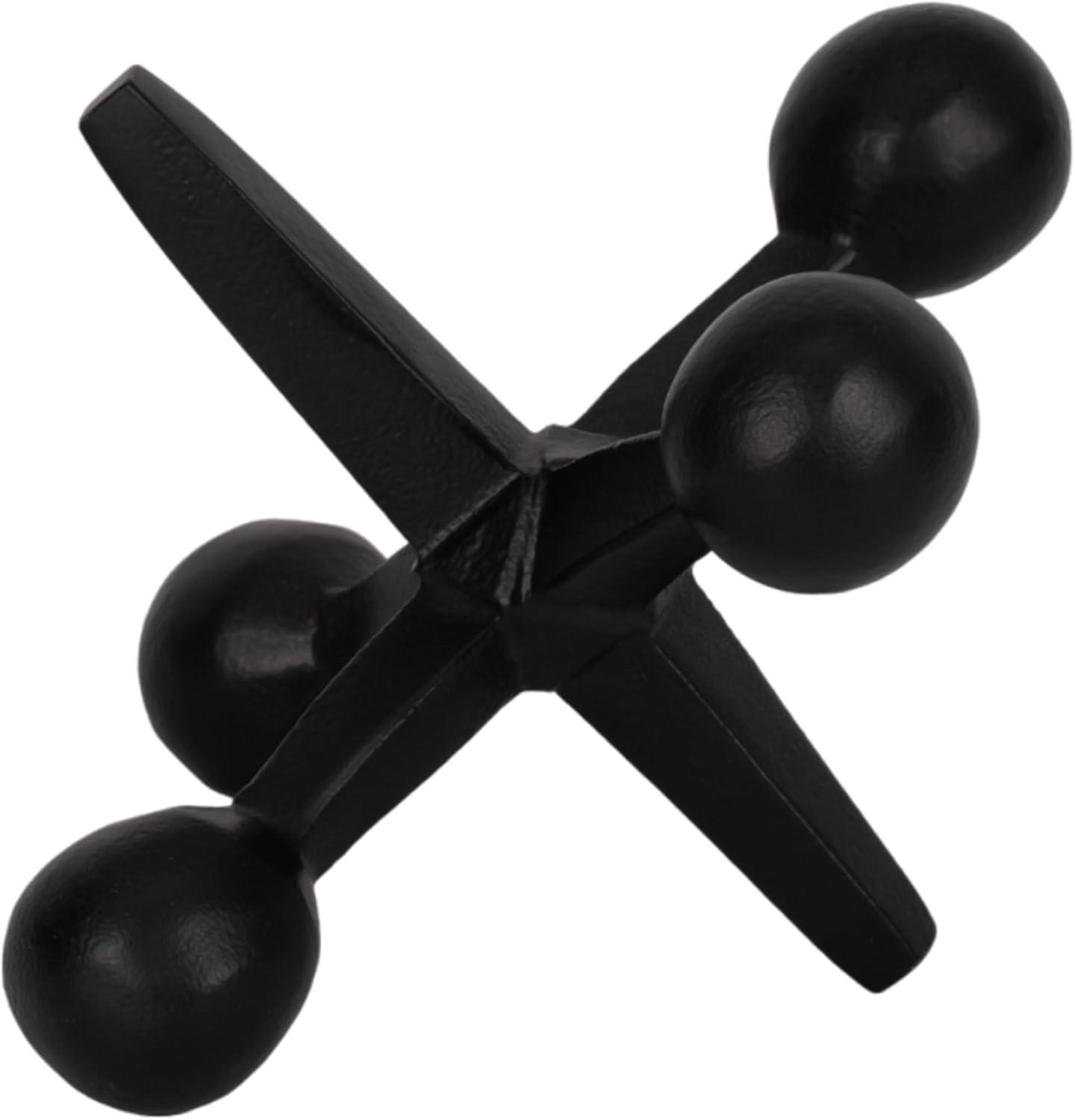 Sagebrook Home Creative Metal Jacks Sculpture for Room, Bedroom or Office Decor, Aluminum, Black 7 L x 5 W x 5 H Inches
