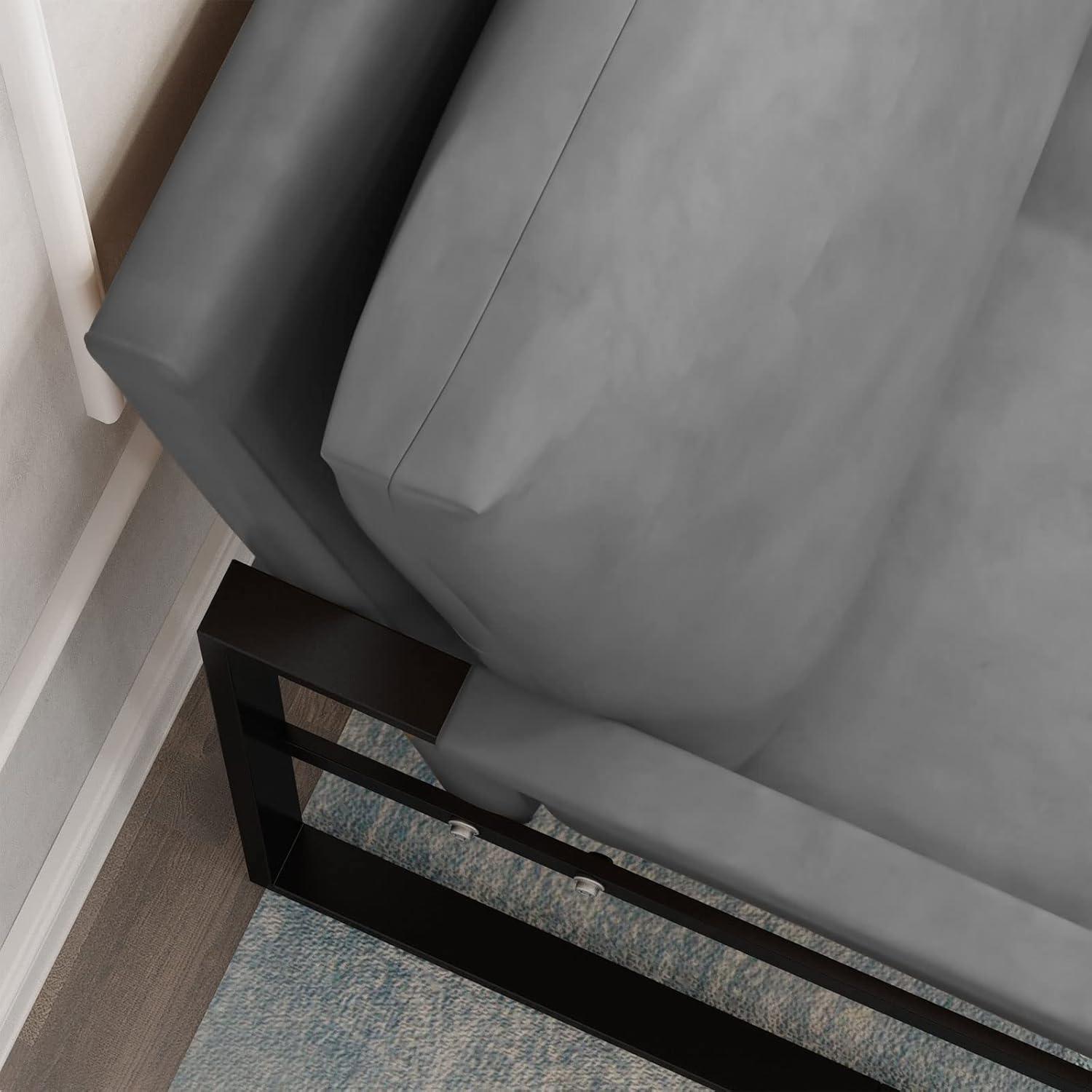 AWQM Leather Accent Chair Set of 2 Sofa Chair with Extra-Thick Padded Backrest and Seat Cushion Single Sofa for Living Room Bedroom, Black Metal Frame, 105 Degree Slant Back, Black