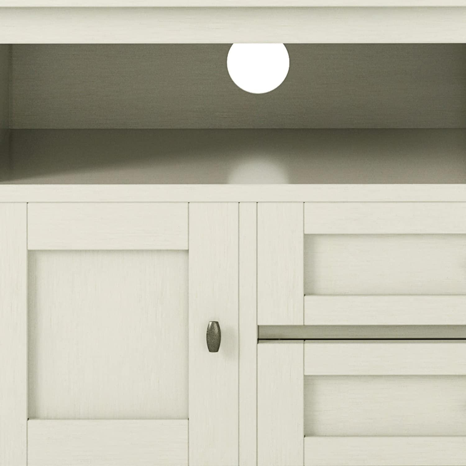 Simpli Home Warm Shaker 72"W Solid Wood TV Stand for TVs up to 80" with 4 Storage Cabinets and 2 Drawers