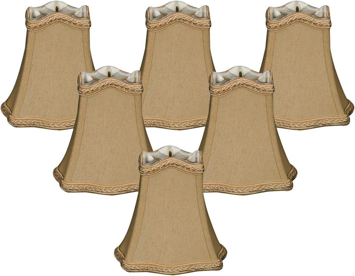 Royal Designs, Inc. Decorative Trim Hexagon Empire Chandelier Shade CS-508AGL-6, Antique Gold, 2.5 x 5 x 4.5, Pack of 6