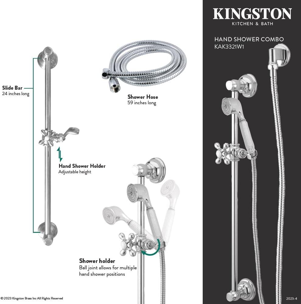 Kingston Brass Kingston Brass Made to Match Shower System with Slide/Grab Bar and Hand Shower KAK3328W8