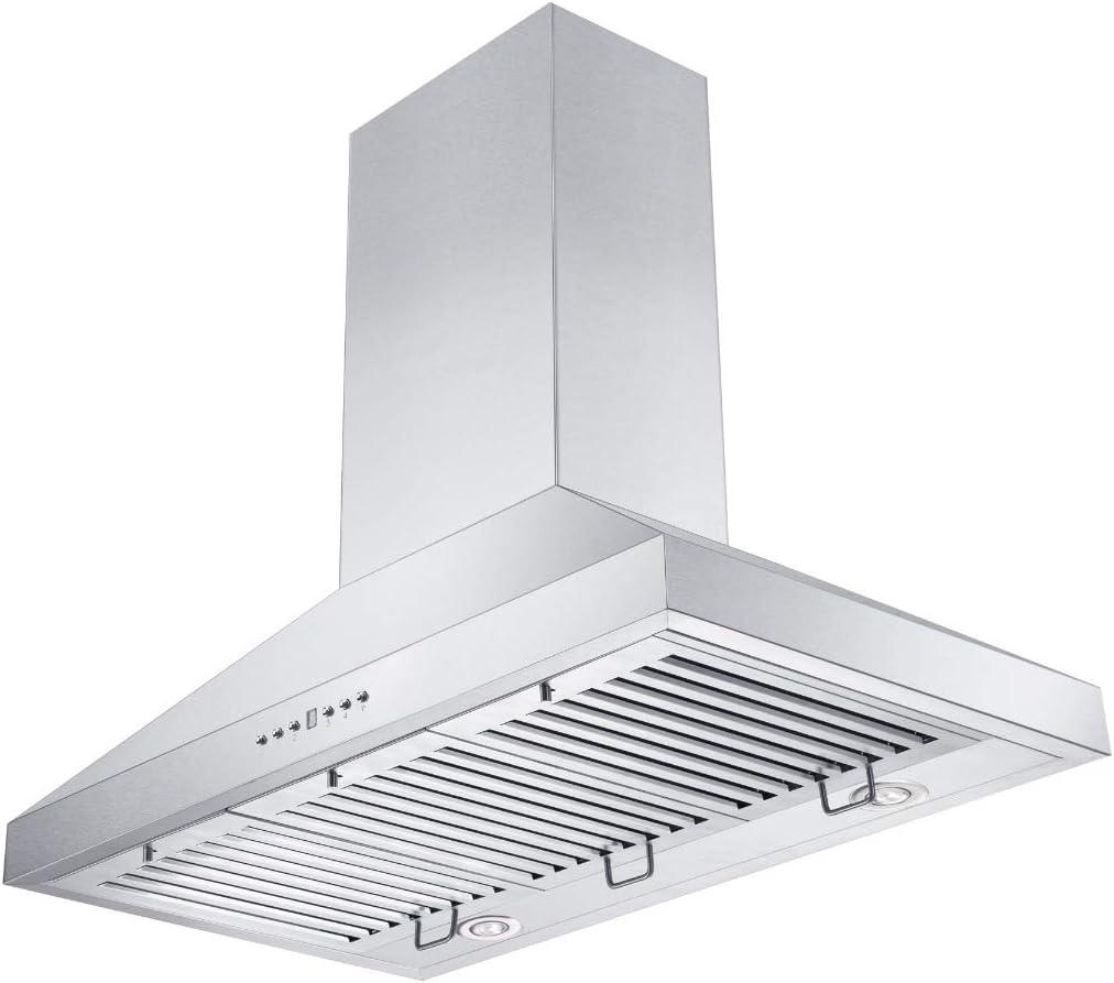 36" KL3 400 CFM Convertible Wall Mount Range Hood in Brushed Stainless Steel