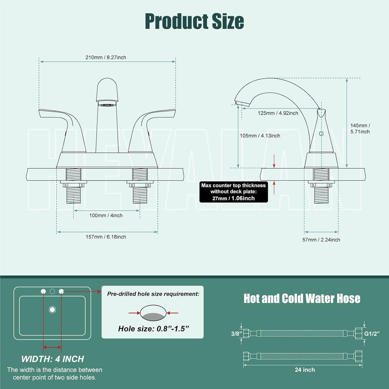 Brushed Nickel Double Handle High Arc Bathroom Faucet with Pop-Up Drain