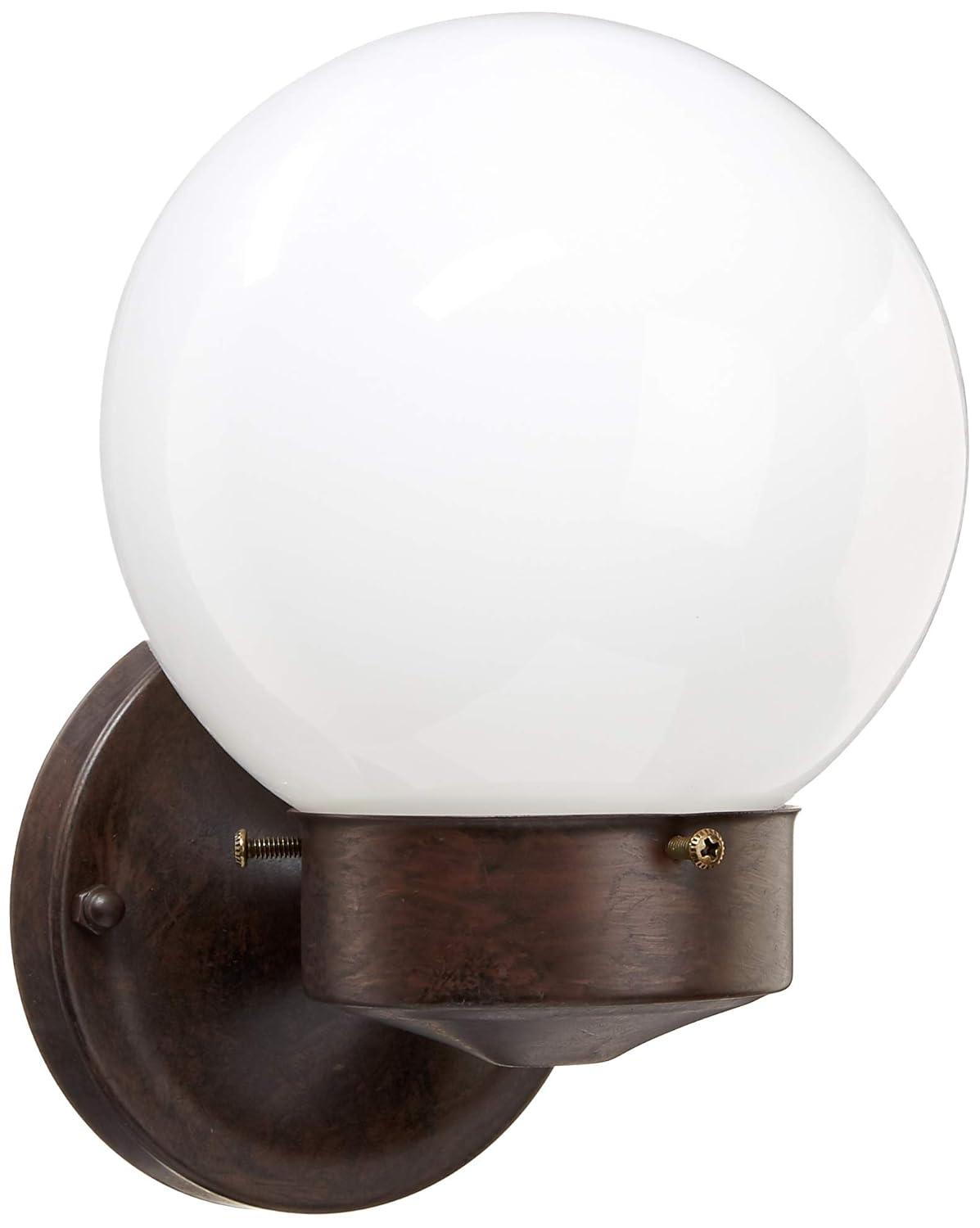 1 Light - 6" - Porch, Wall - With White Globe