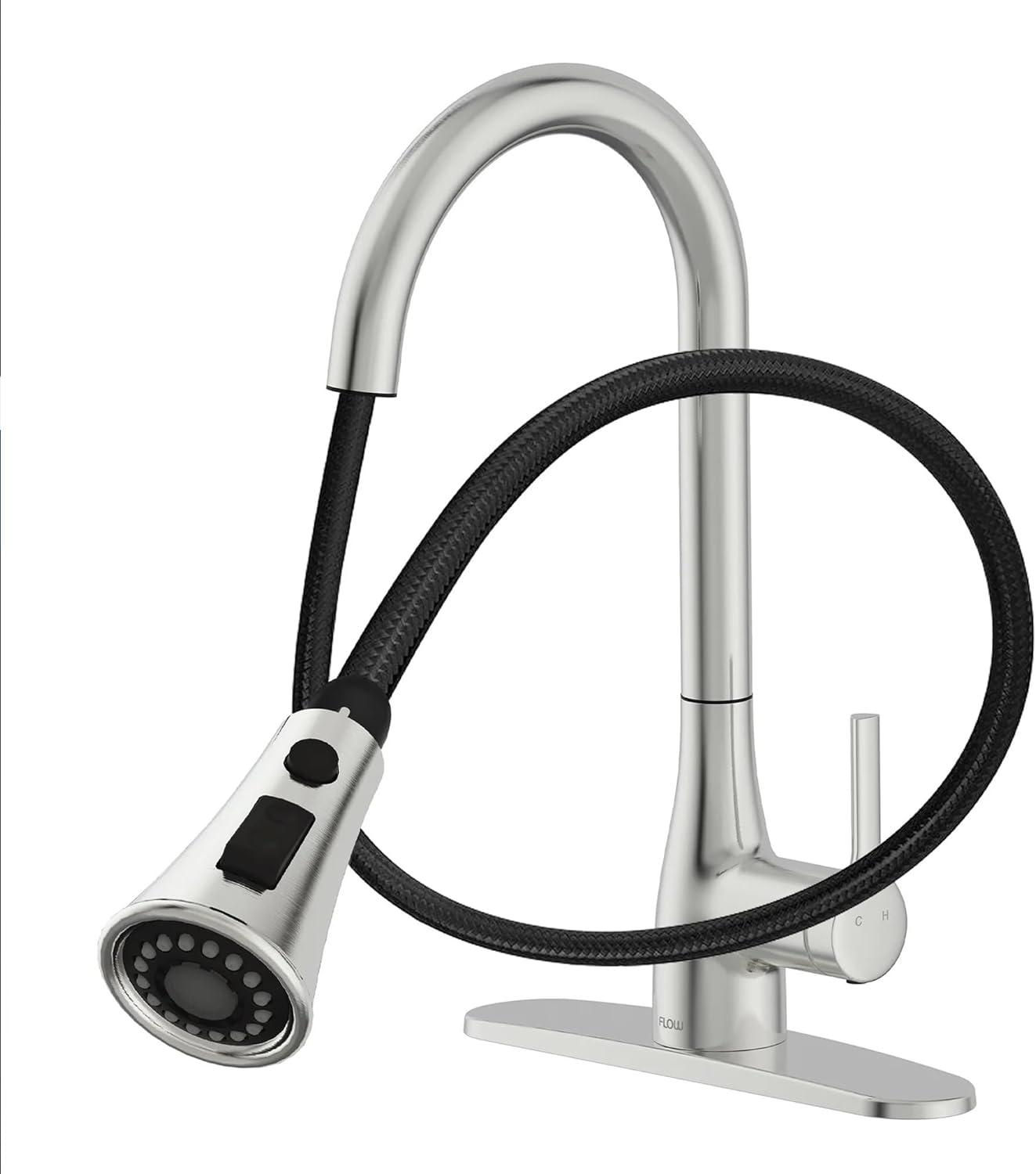 Classic Series Single-Handle Standard Kitchen Faucet in Brushed Nickel