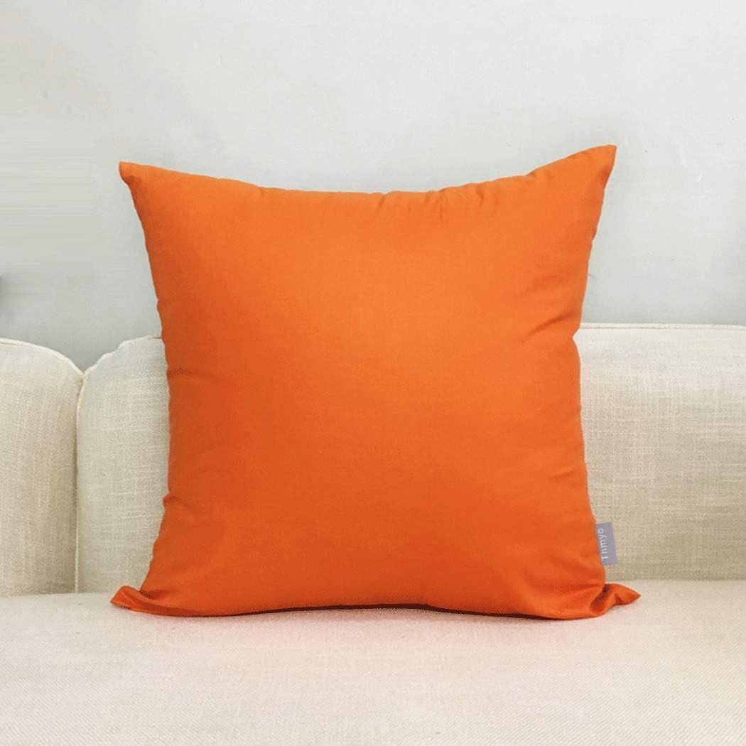 Thmyo 4-Pack 100% Cotton Comfortable Solid Decorative Throw Pillow Cases Fall Square Cushion Cover Pillowcases Sublimation Blank Halloween Thanksgiving DIY Throw Pillowcases(18x18inch/45x45cm,Orange)
