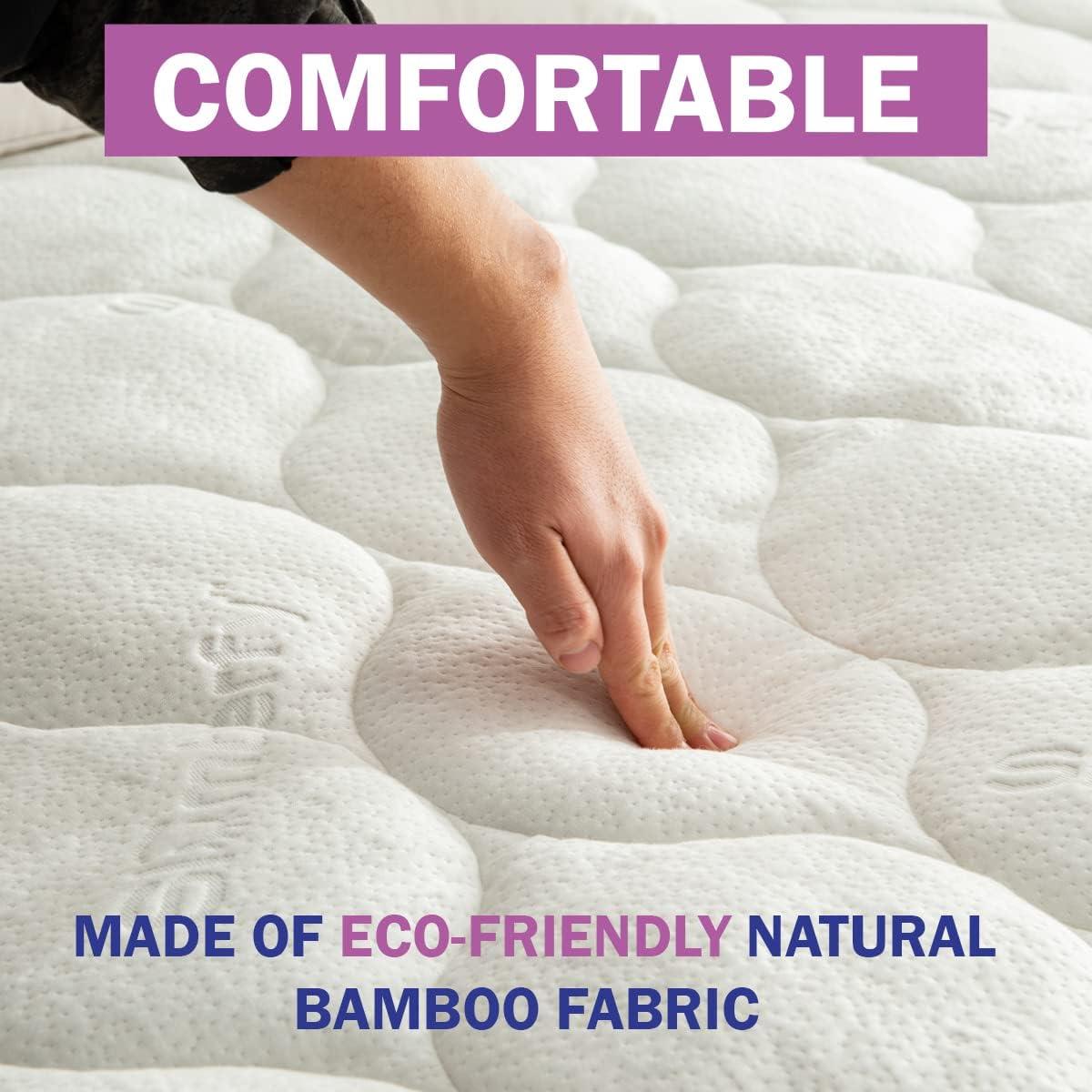 Cal King Size Waterproof Premium Mattress Pad by Slumberfy, Skin-Safe Mattress Pad with Bamboo Topper, All Natural & Breathable Fabric, Quilted, Fitted Bed Cover, Cooling Mattress Topper – 60x80 in.