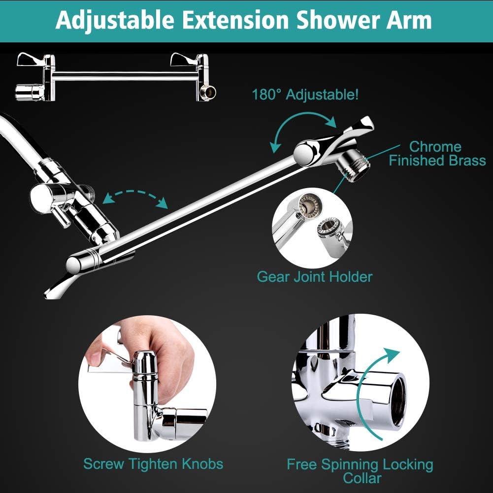 Silver 8-Inch Rainfall and Handheld Shower Combo with Adjustable Arm