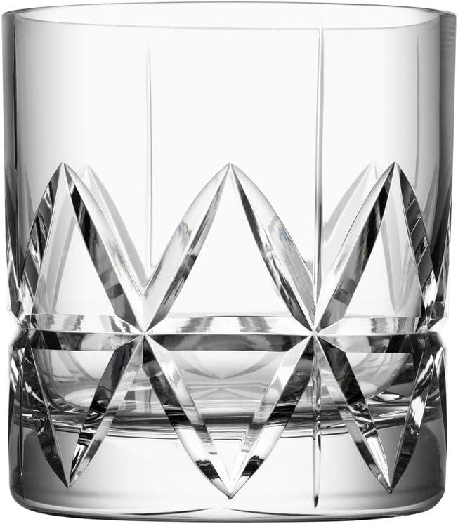 Orrefors Peak Old Fashioned Glass (Set of 4) - 8.5 Fl. Oz., Royal Peak Design, Glassware for Whiskey, Bourbon, Gin, Serving Cocktails & Margaritas, Dishwasher Safe
