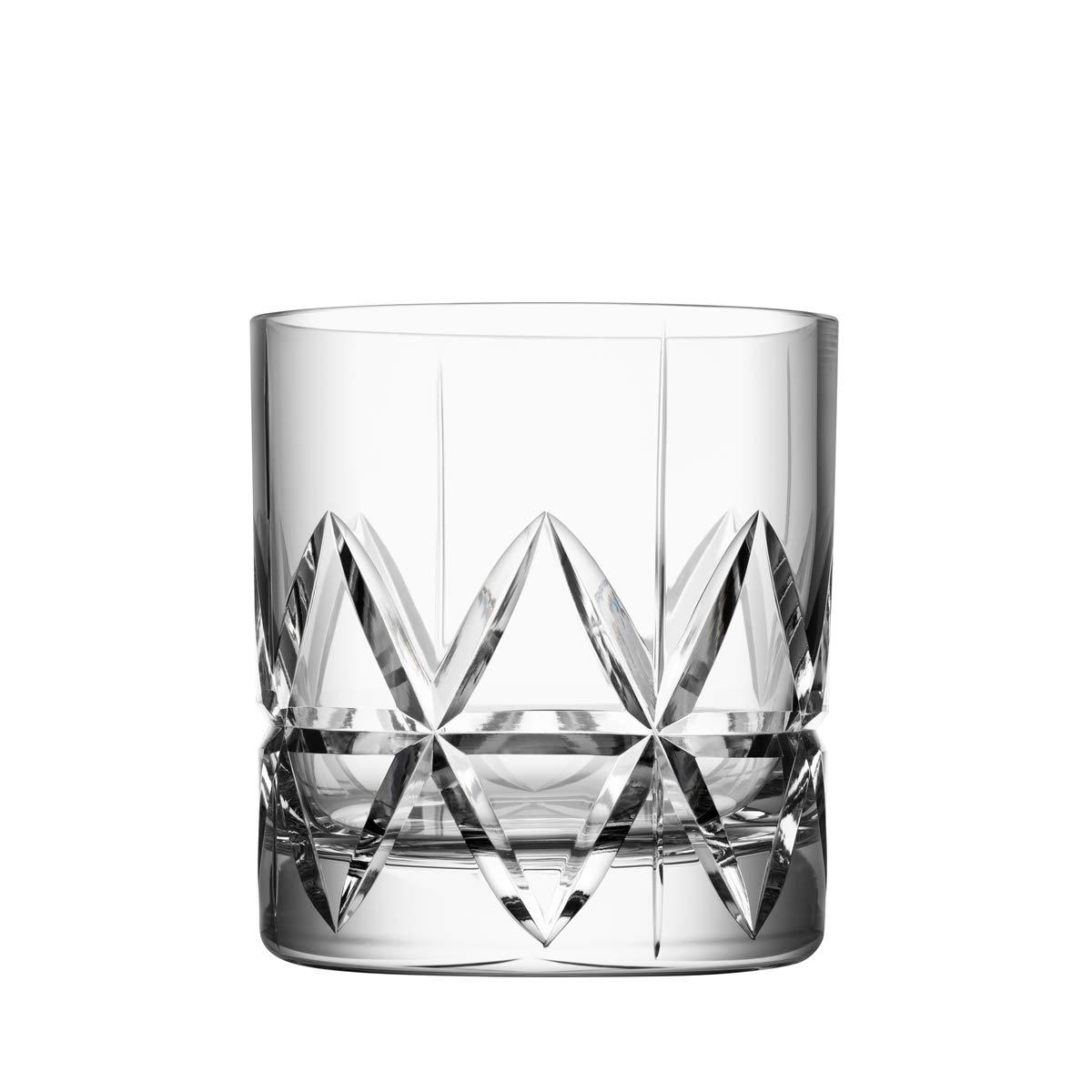 Orrefors Peak Old Fashioned Glass (Set of 4) - 8.5 Fl. Oz., Royal Peak Design, Glassware for Whiskey, Bourbon, Gin, Serving Cocktails & Margaritas, Dishwasher Safe