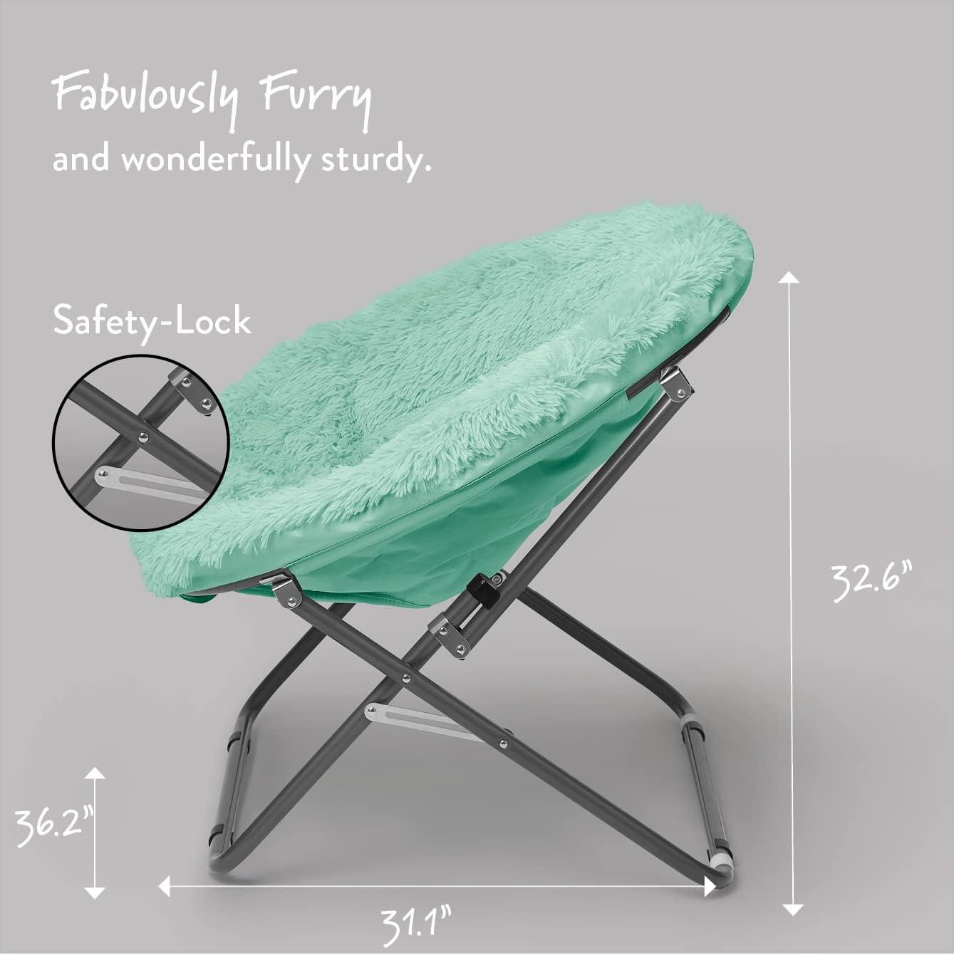 Urban Shop Mongolian Faux Fur Oversized Moon Chair, Multiple Colors