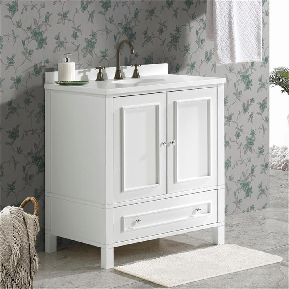 Williamsburg 30"W Transitional Style Vanity Cabinet With Soft Close Doors And Drawers