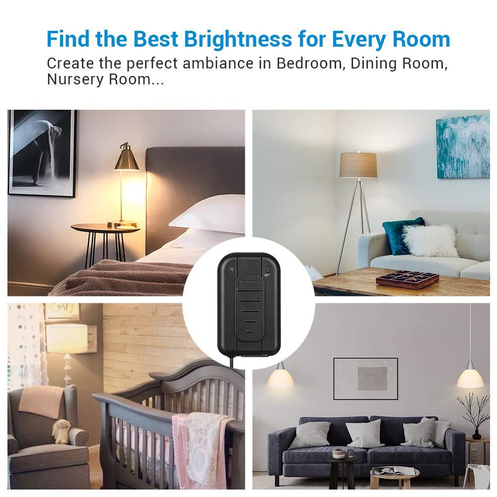 5 ft. Extension Cord Black Dimmer Switch, Foot Dimmer for Dimmable LED/CFL/Incandescent Bulb, Full Range Slide Control