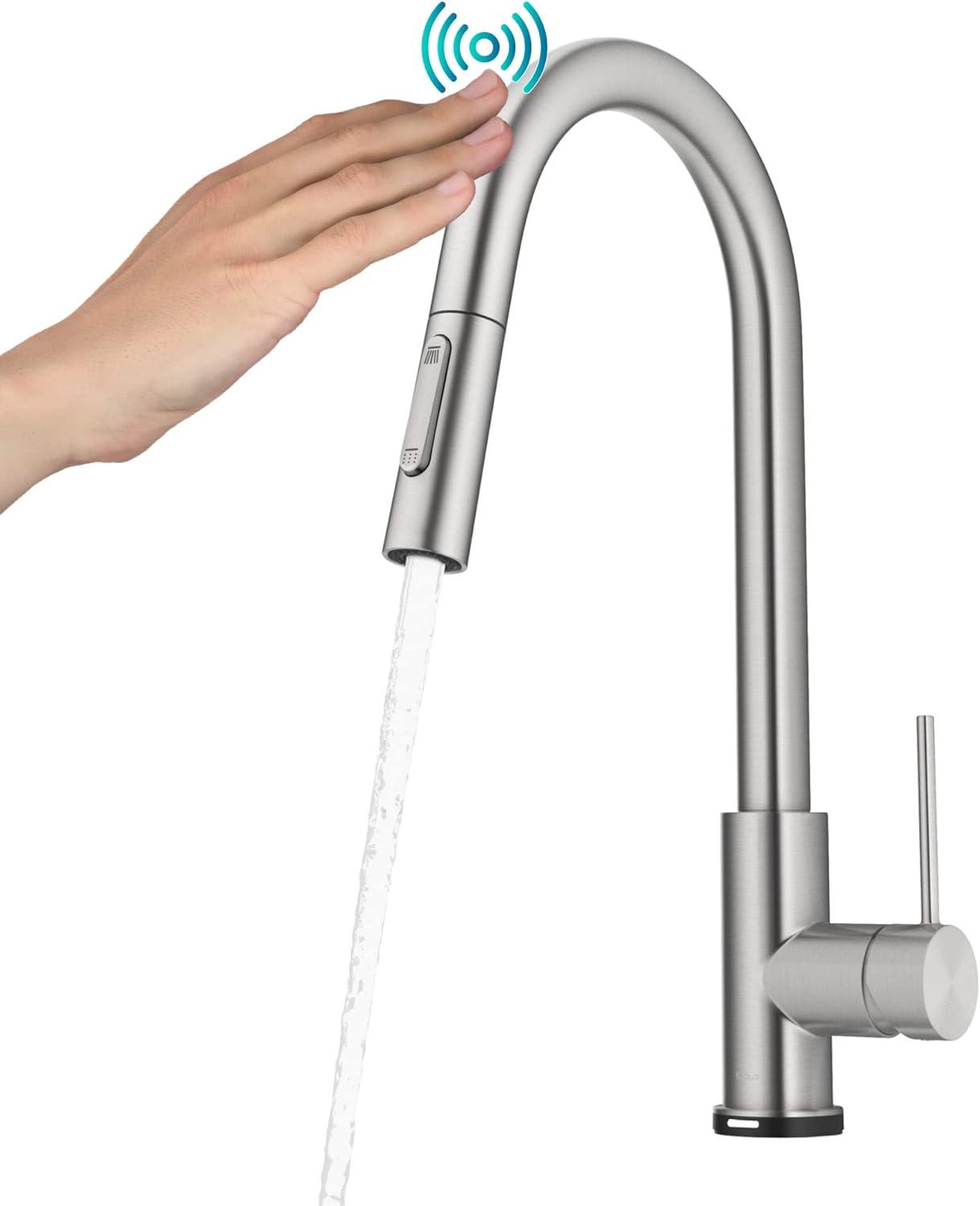 Spot Free Stainless Steel Touch Kitchen Faucet with Pull-Down Sprayer