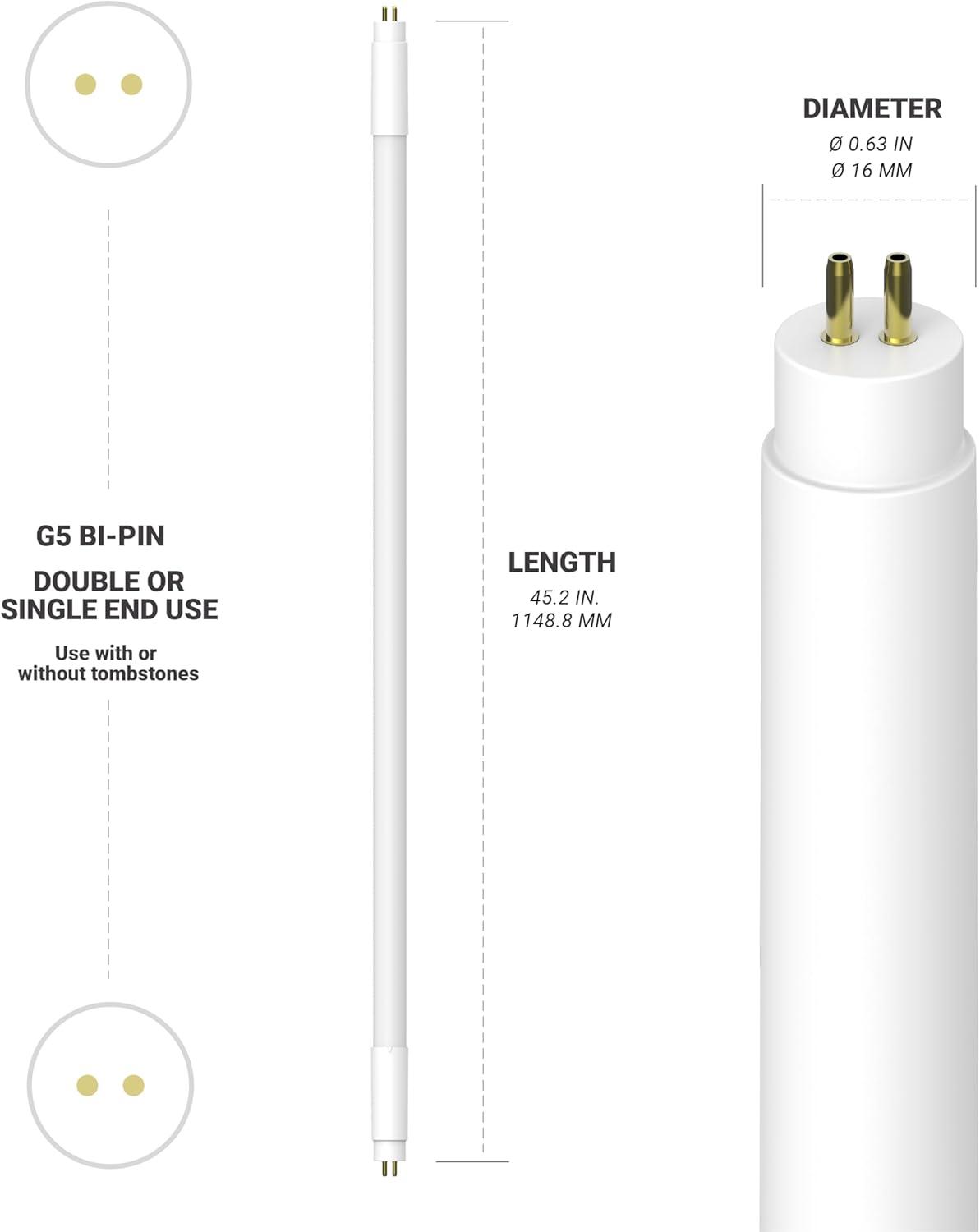 NuWatt 4FT Frosted Shatter Resistant LED Tube Light Bulbs, 30 Pack