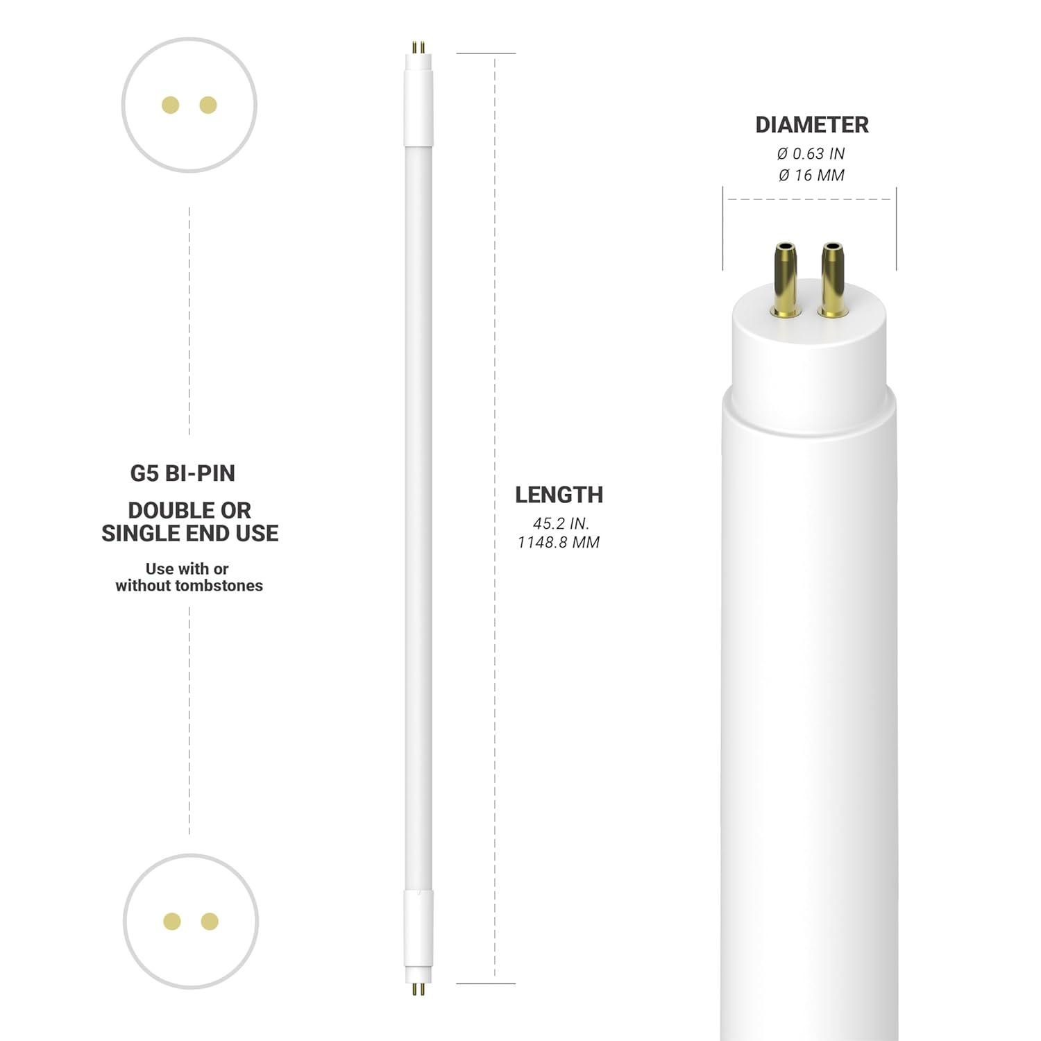NuWatt 4FT Frosted Shatter Resistant LED Tube Light Bulbs, 30 Pack