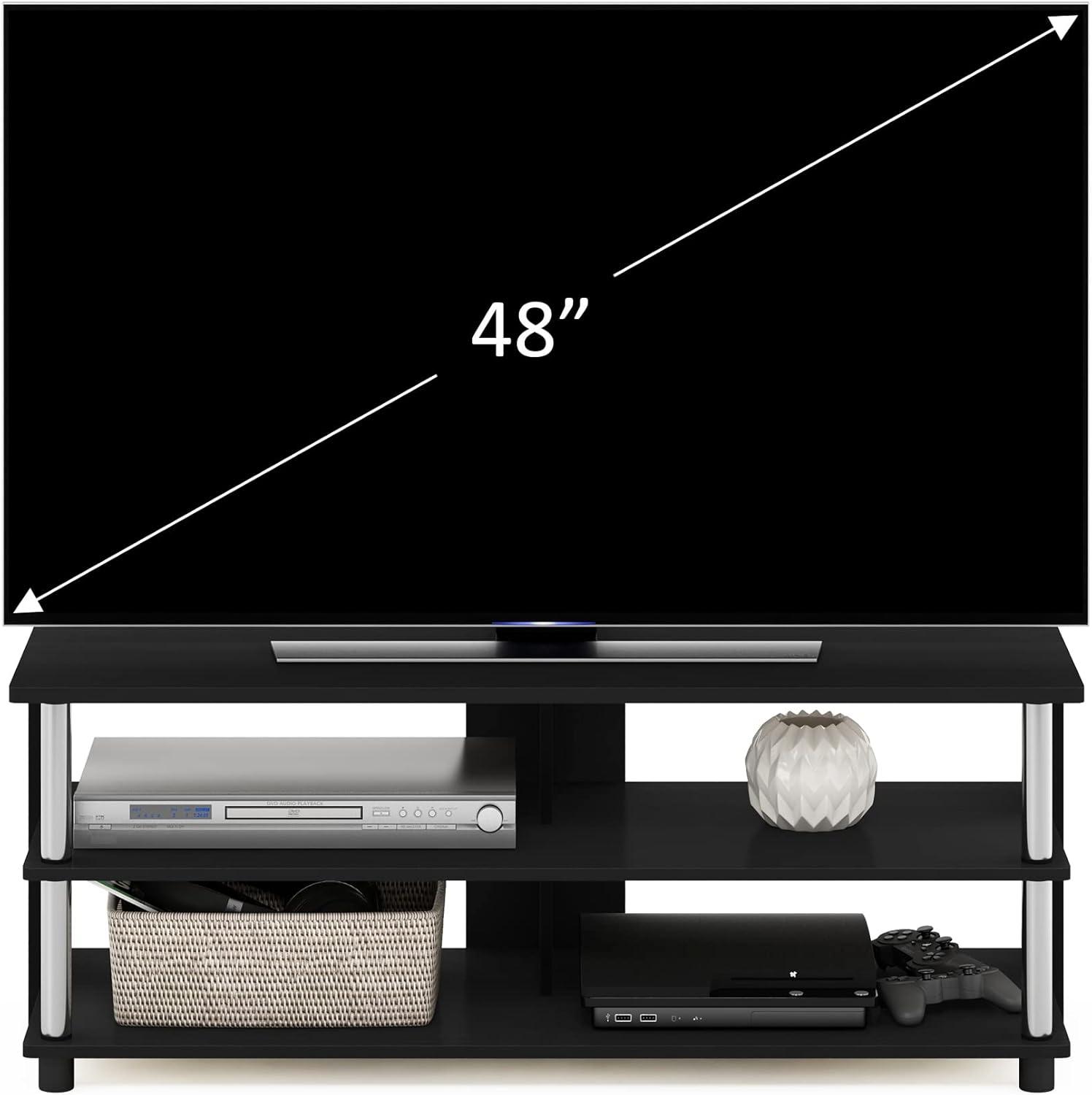 Furinno 3-Tier TV Stand for TVs up to 48" TV Console Table Entertainment Center w/Open Storage Shelves,Americano