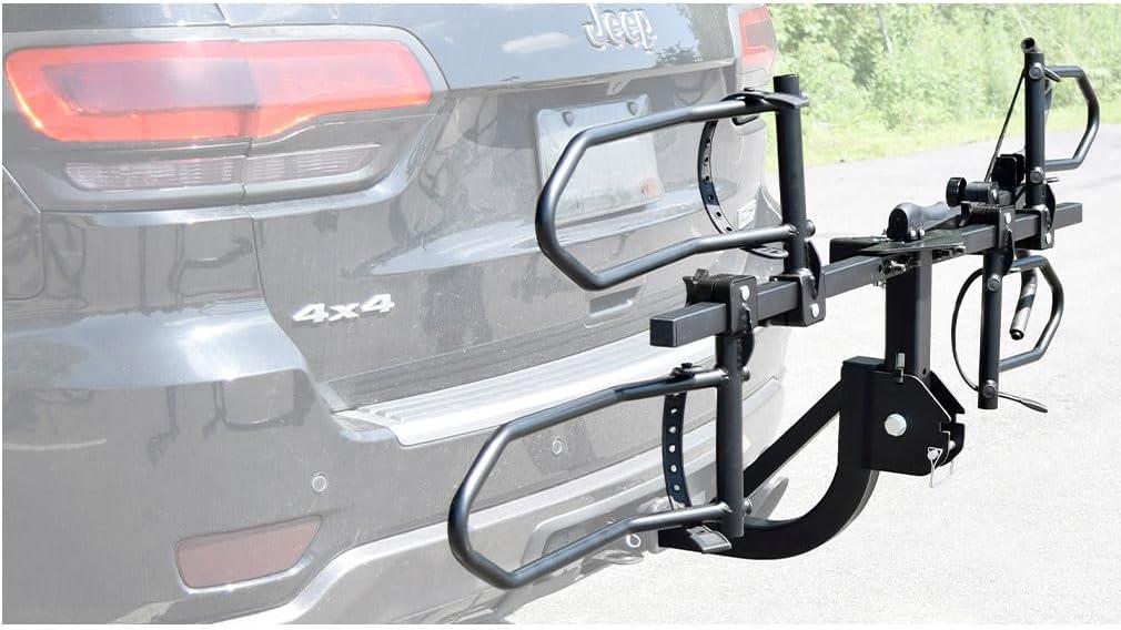 Black Steel Hitch Mount Folding E-Bike Carrier