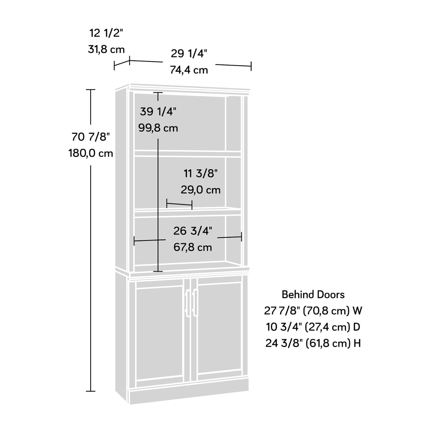 Sauder 70.866" Aspen Post Library Bookcase Prime Oak: Laminated Adjustable Shelves, MDF Frame, Metal Hardware