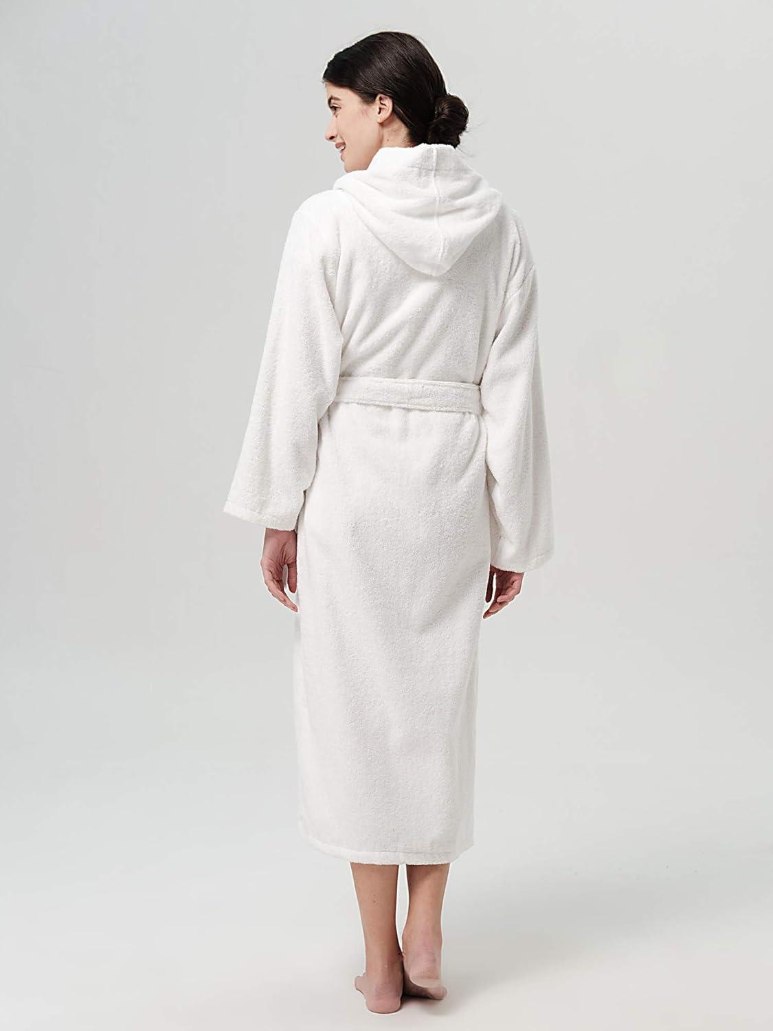 SIORO Womens Hooded Terry Cloth Robe, Absorbent Cotton Bathrobe, Full Length Bathcoat for Hot Tub, Spa, Shower & Sleepwear