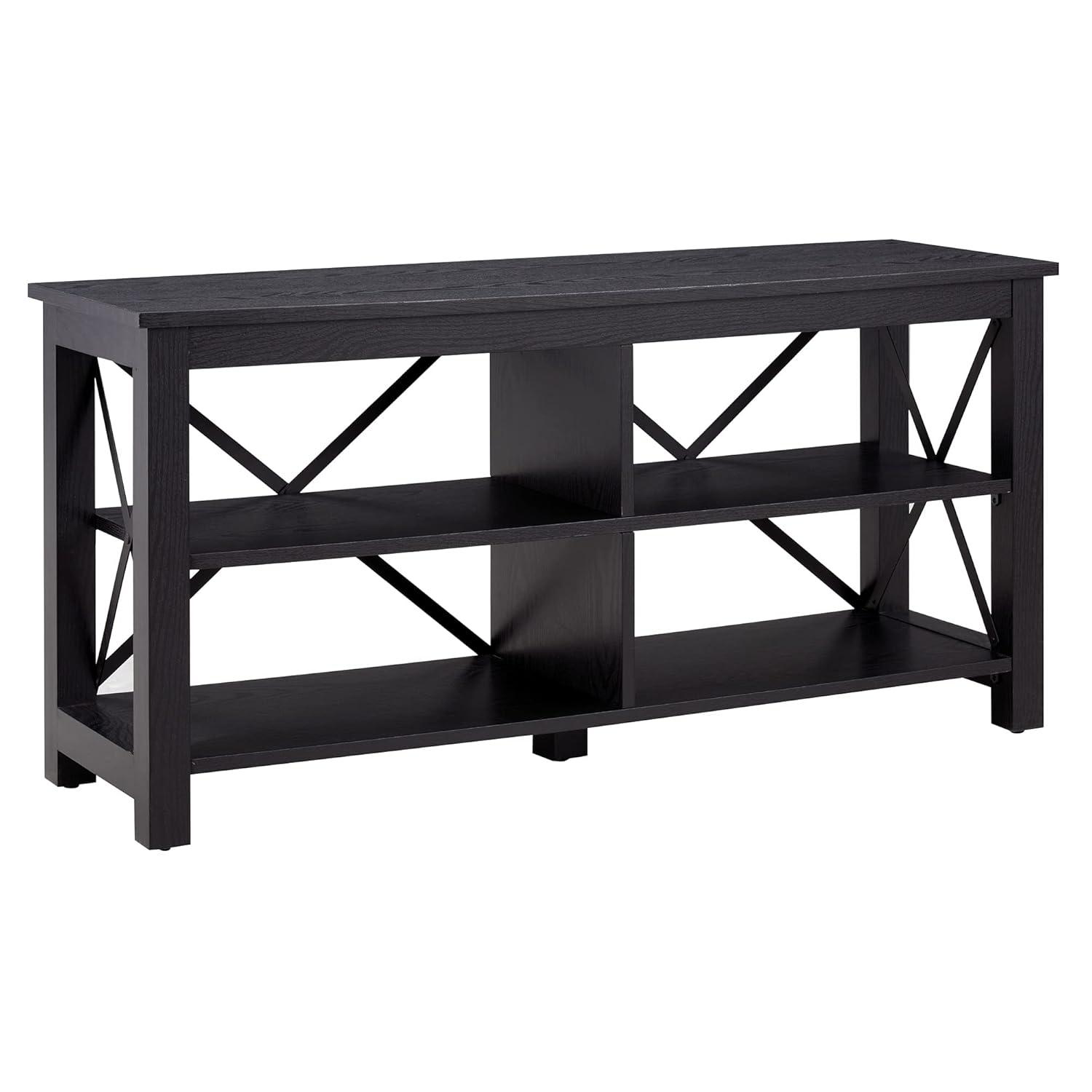 Evelyn&Zoe Sawyer Rectangular TV Stand for TV's up to 65" in Antiqued Gray Oak