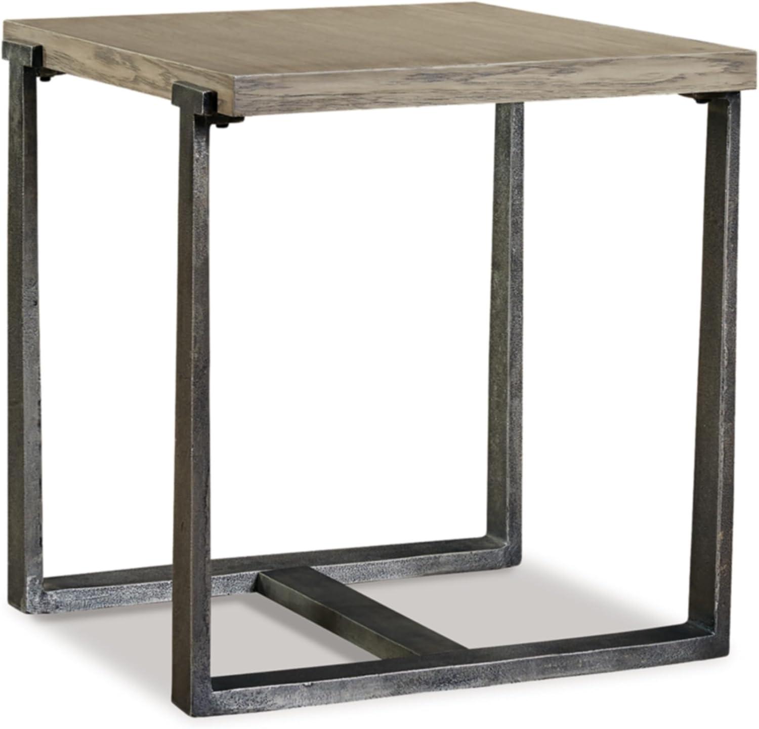 Dalenville Square End Table Black/Gray/Brown/Beige - Signature Design by Ashley: Contemporary Aluminum & Veneer Accent Table