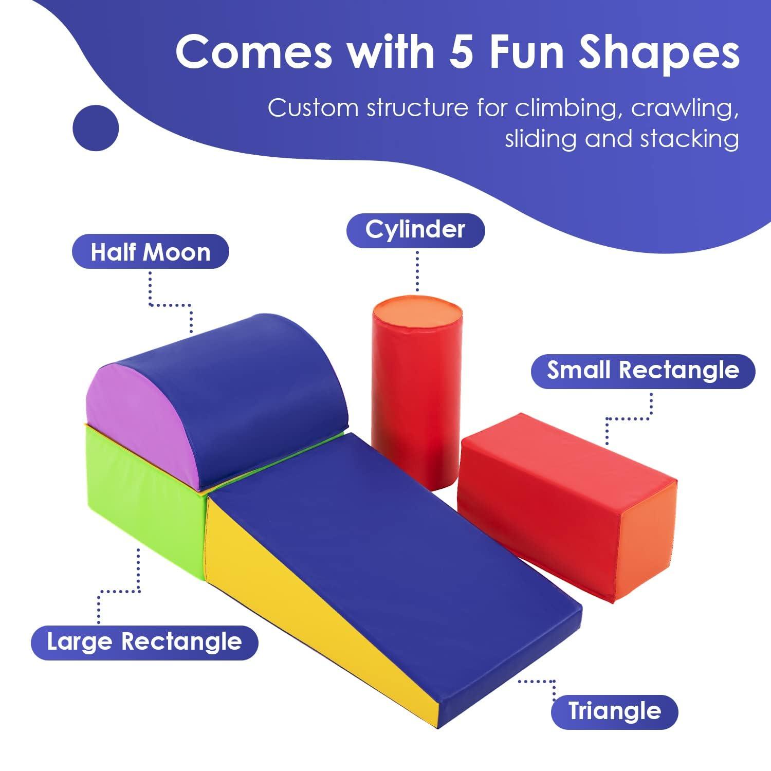 FDW Climbing Toys Soft Play Climbing 5-Piece for Toddlers and Kids, CM