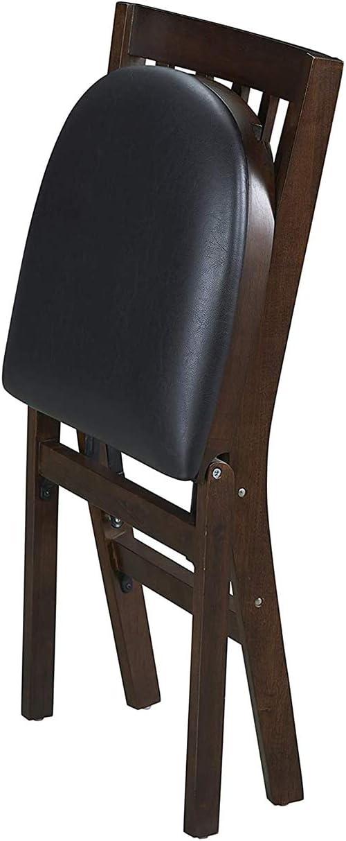 Set of 2 School House Folding Chair Espresso Brown - Stakmore: Upholstered Seat, Wood Frame, No Assembly