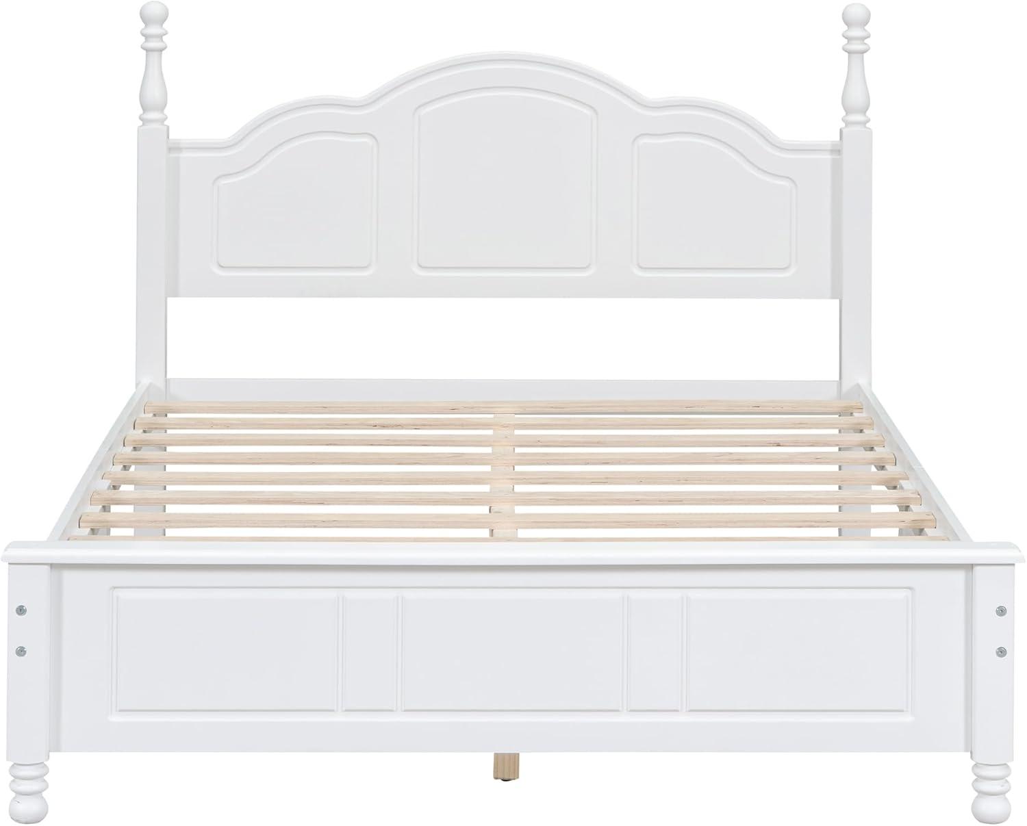 Harper & Bright Designs Bedroom Set Furniture, 3-Pieces Bedroom Sets, Full Size Wood Platform Bed and 2 Nightstands, White