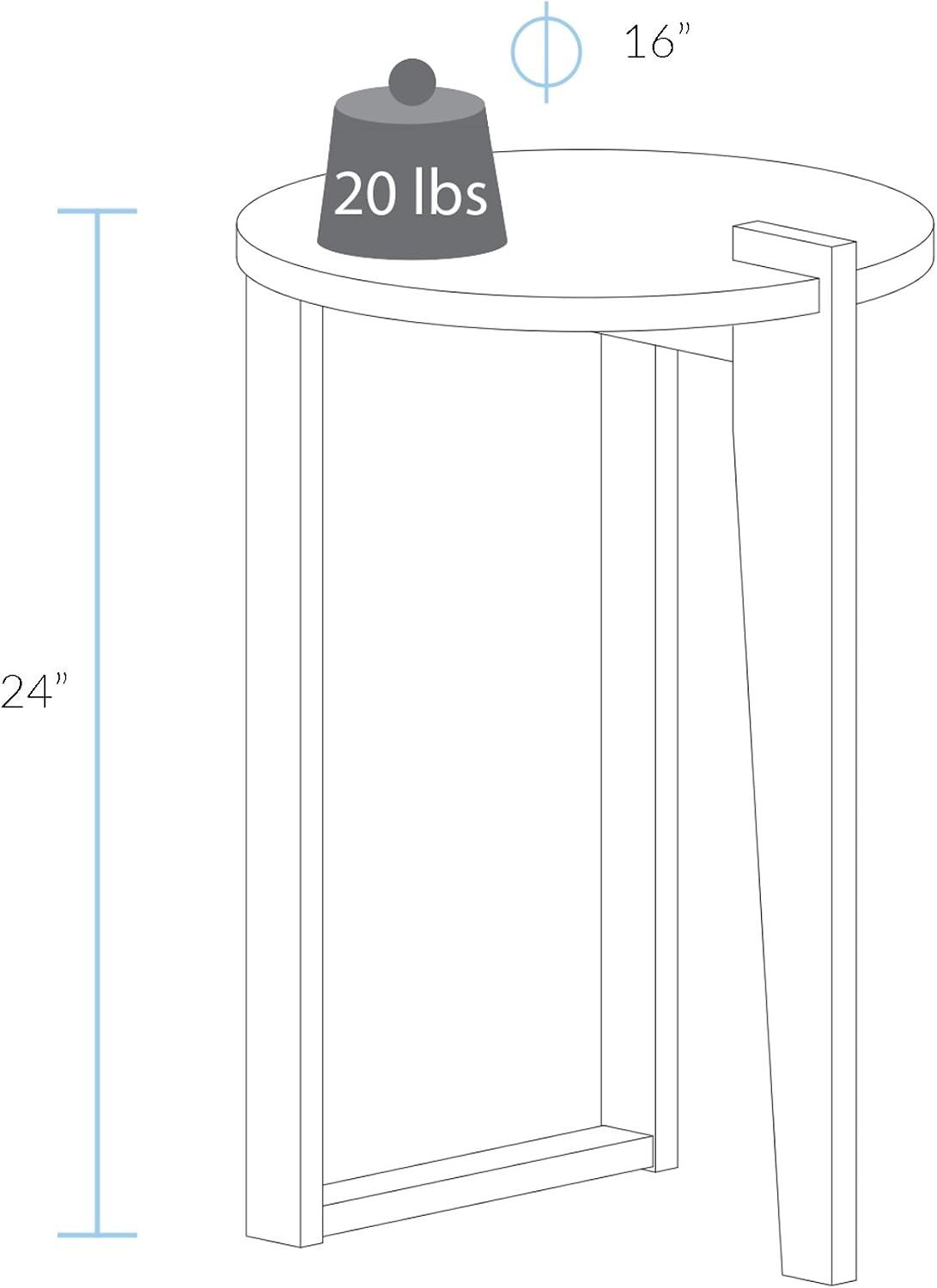 Sundial Two-Tone Forest Gray and Black Round End Table