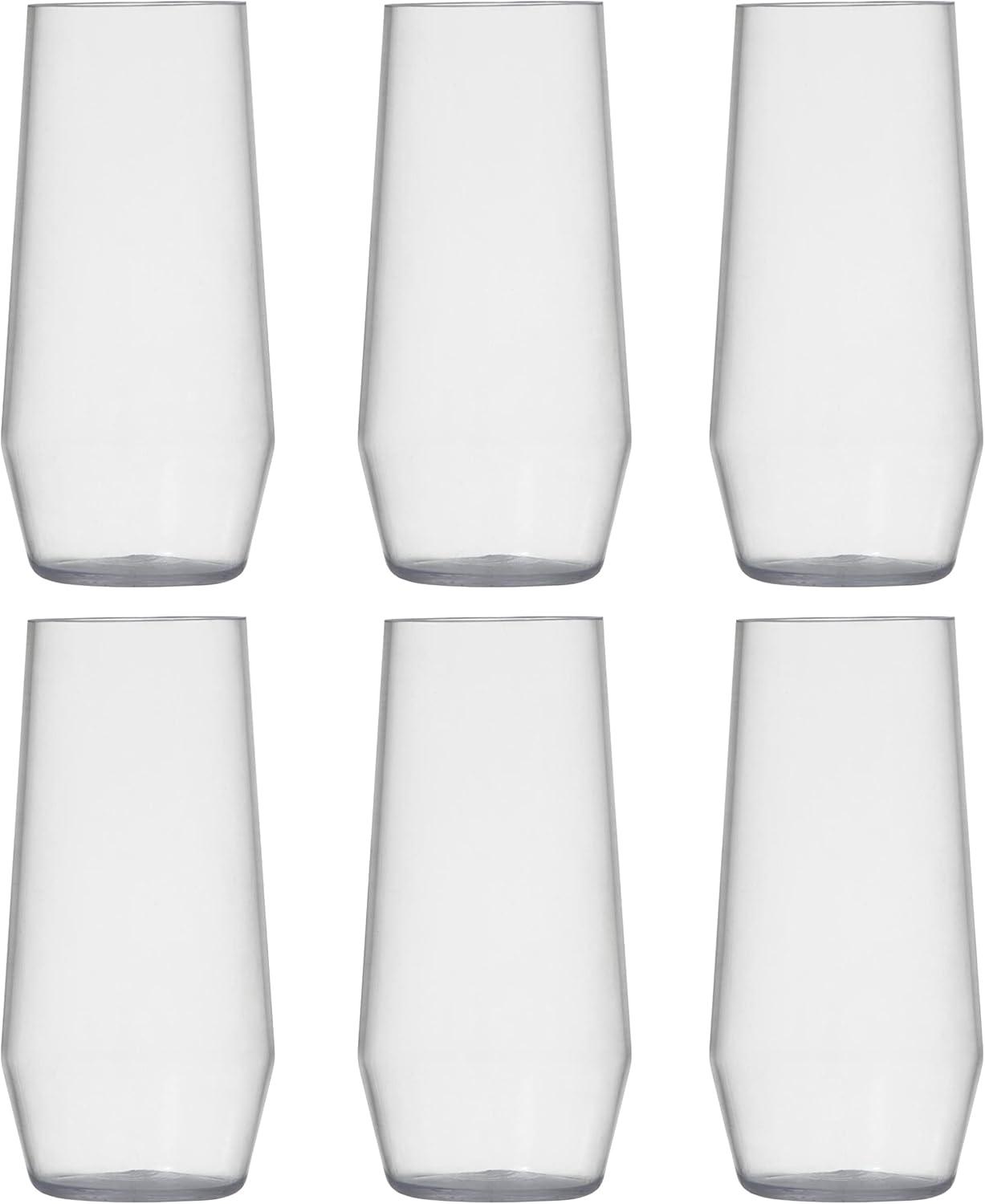 Fortessa Sole Outdoor Shatter Resistant BPA Free Premium Copolyester Plastic Drinkware 6 Pack, Terra Cotta Orange, Stemless Wine Glass (Set of 6)