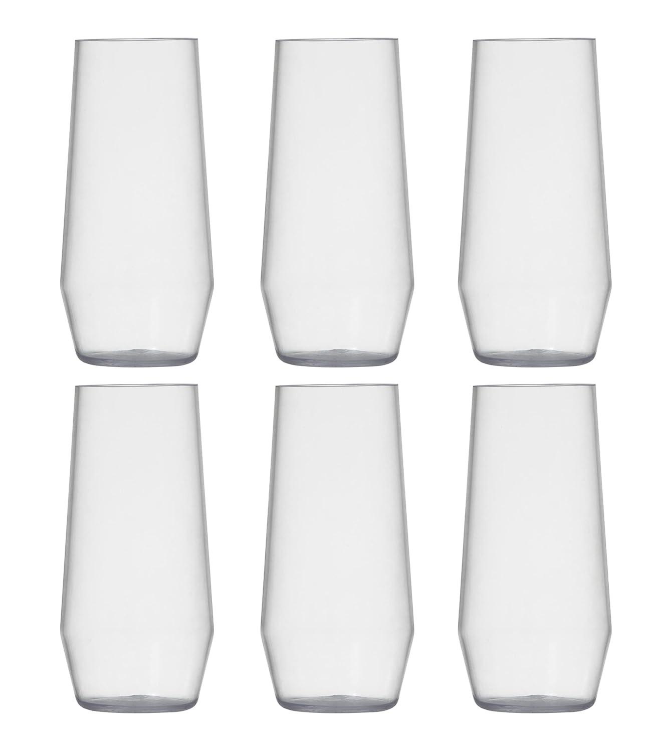 Fortessa Sole Outdoor Shatter Resistant BPA Free Premium Copolyester Plastic Drinkware 6 Pack, Terra Cotta Orange, Stemless Wine Glass (Set of 6)