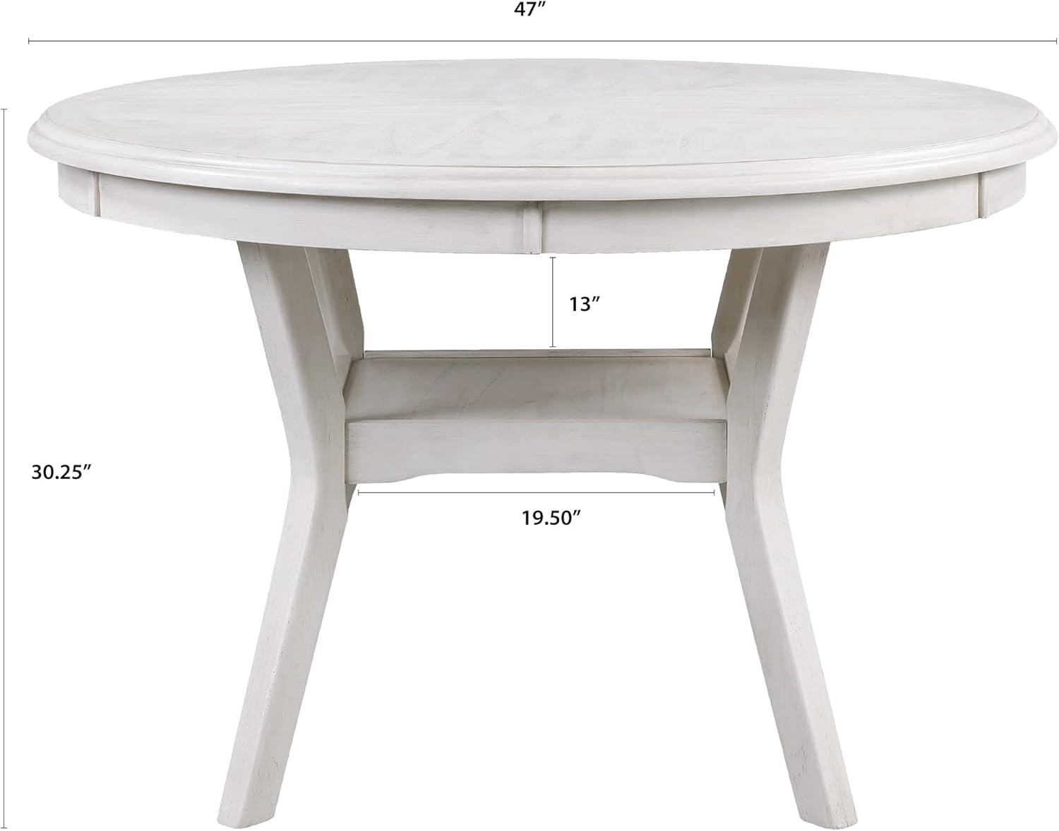 New Classic Furniture Amy 5-Piece Classic Wood Dining Table Set with Storage, Bisque/Gray