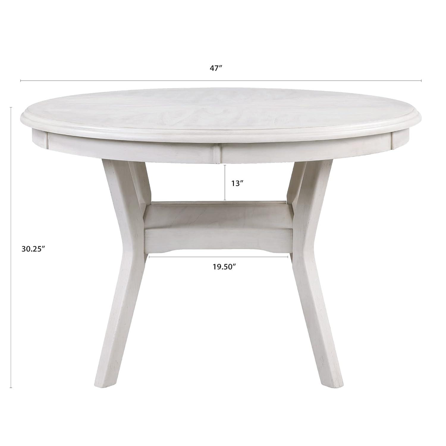 New Classic Furniture Amy 5-Piece Classic Wood Dining Table Set with Storage, Bisque/Gray
