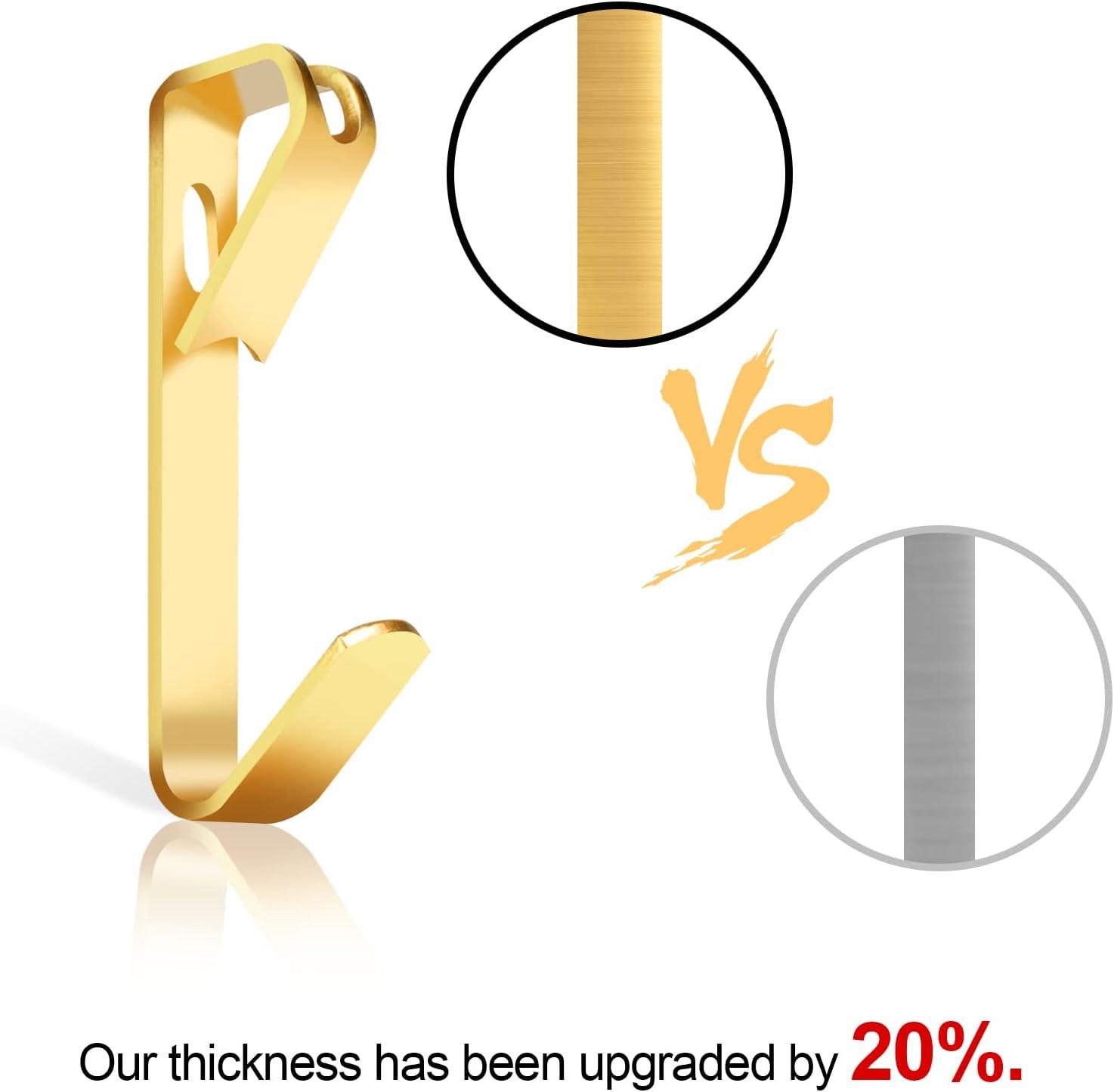 Picture Hanging Kit 184Pcs – Picture Hangers & Wall Hooks for Hanging – 20lb, 30lb, 50lb Wall Hangers with Metal Hooks and Nails for Drywall, Wood Walls & More(Gold)