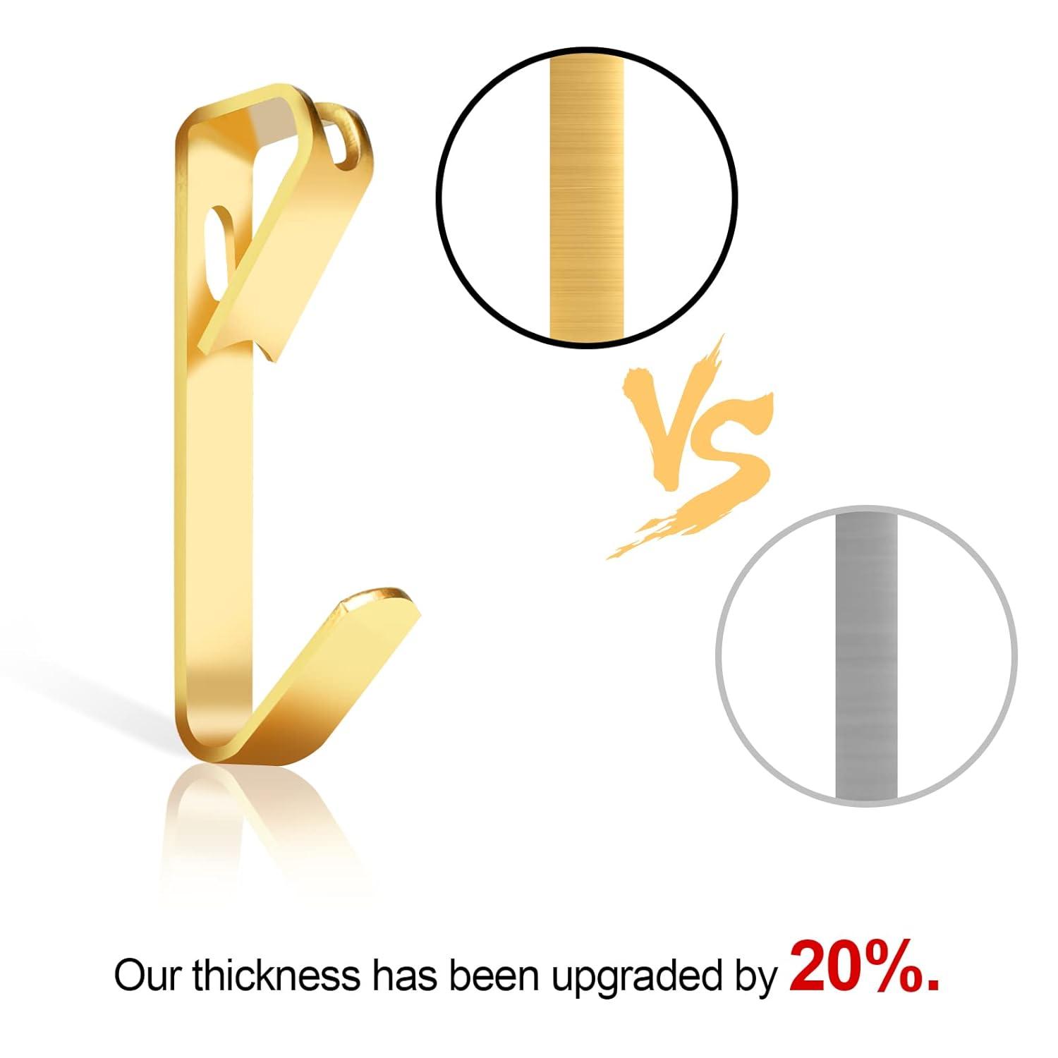 Picture Hanging Kit 184Pcs – Picture Hangers & Wall Hooks for Hanging – 20lb, 30lb, 50lb Wall Hangers with Metal Hooks and Nails for Drywall, Wood Walls & More(Gold)