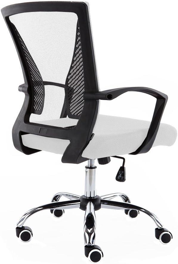 Zuna Mid-Back Swivel Task Chair in Sleek White & Black