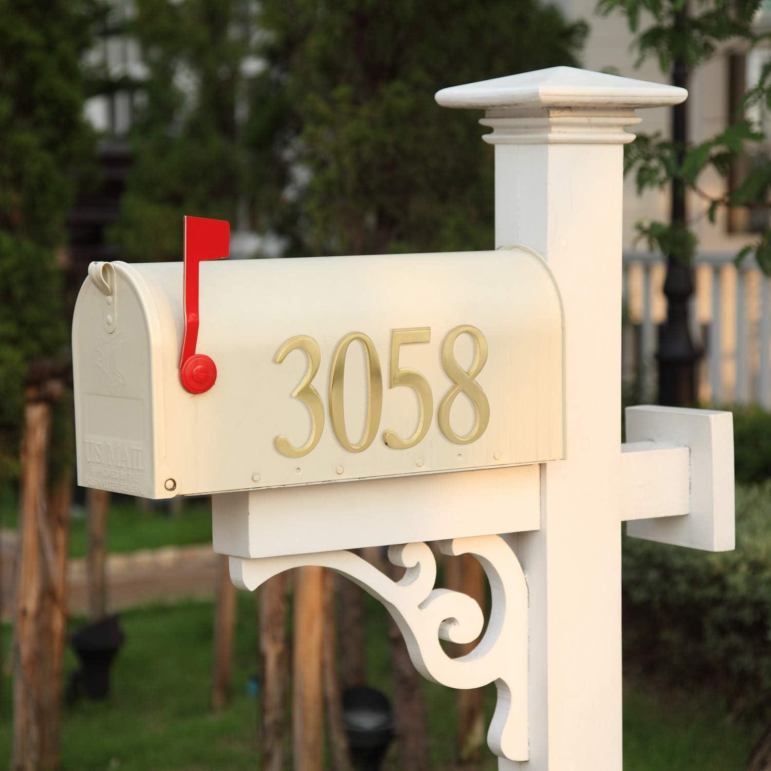 4.75-Inch Satin Brass Metal Address Number 4