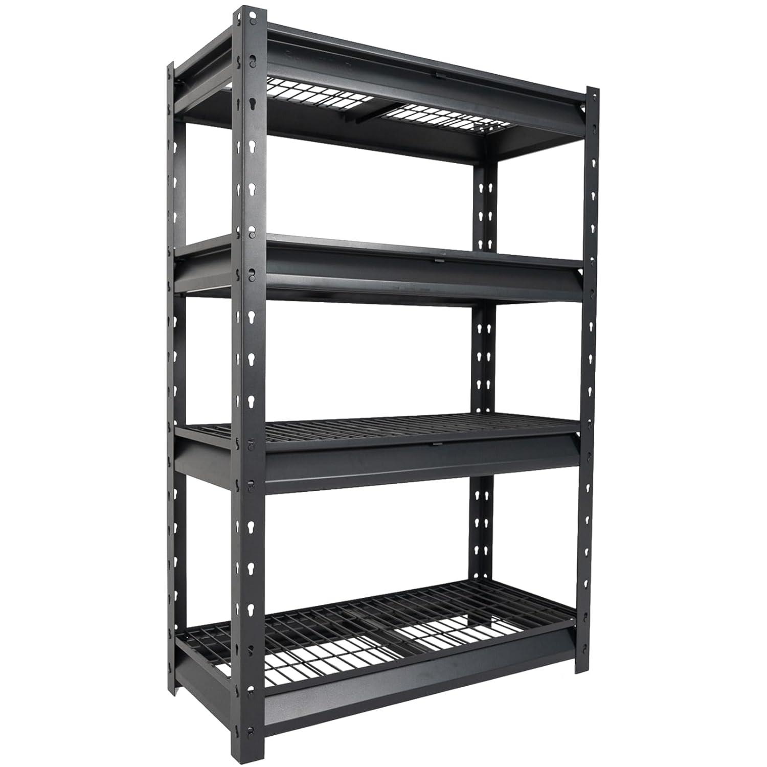 Atlas Shelving 4-Tier 36"x14"x54" Garage Shelving Heavy Duty Loads 6000lbs Dark Gray: Steel, Adjustable & Fixed Shelves