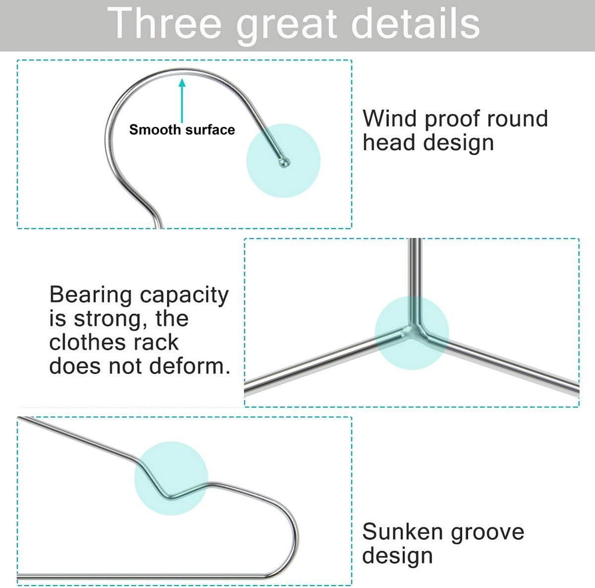 Hokku Designs Wire Hangers Coat Hangers Strong Heavy Duty Metal Hangers 16.5 Inch Ultra Thin Space Saving Clothes Hangers,(Sliver/50 Pack )