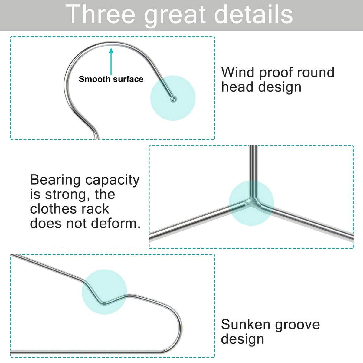 Hokku Designs Wire Hangers Coat Hangers Strong Heavy Duty Metal Hangers 16.5 Inch Ultra Thin Space Saving Clothes Hangers,(Sliver/50 Pack )