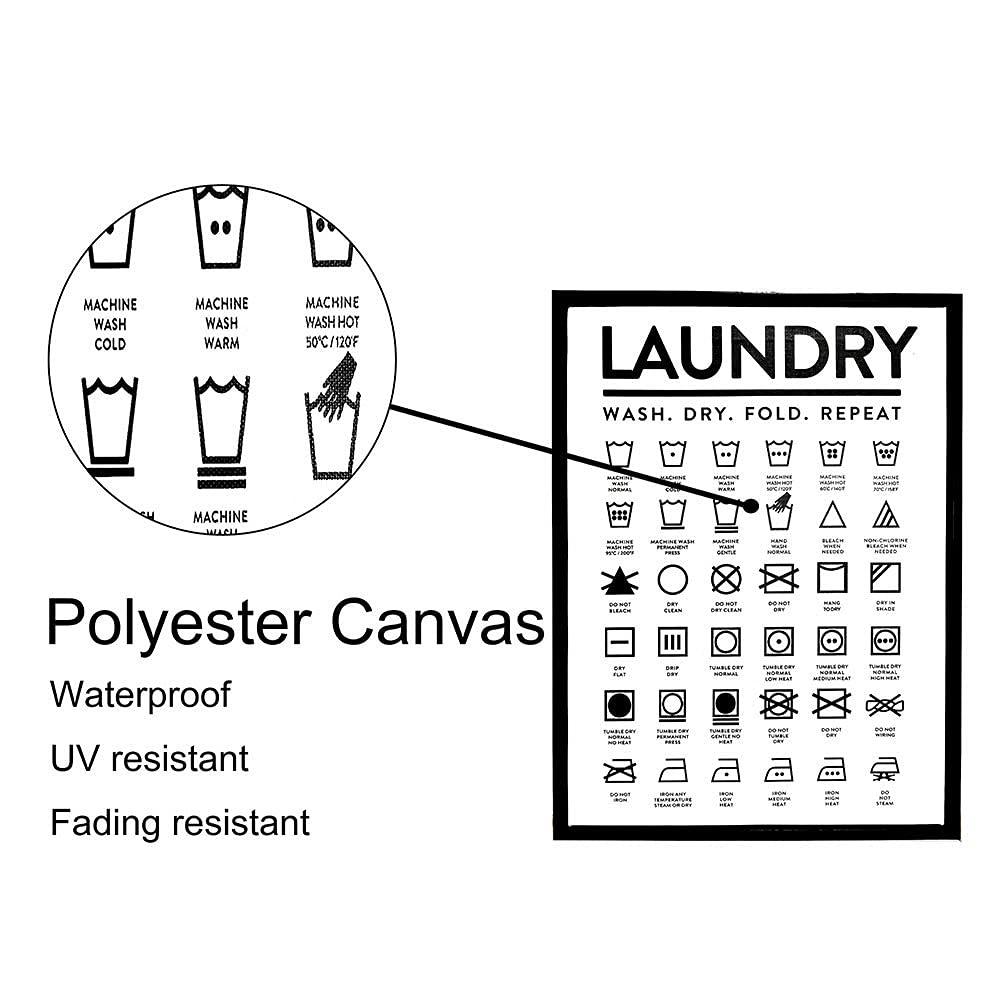 Nufar Laundry Symbols Guide Laundry Room Tin Sign Metal Wall Art Iron Painting for Indoor Outdoor Home Decor Room Door Accessories Poster Gifts 8x12 Inch