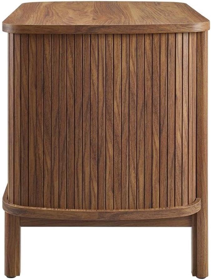 Cadence Walnut 2-Drawer Fluted Nightstand