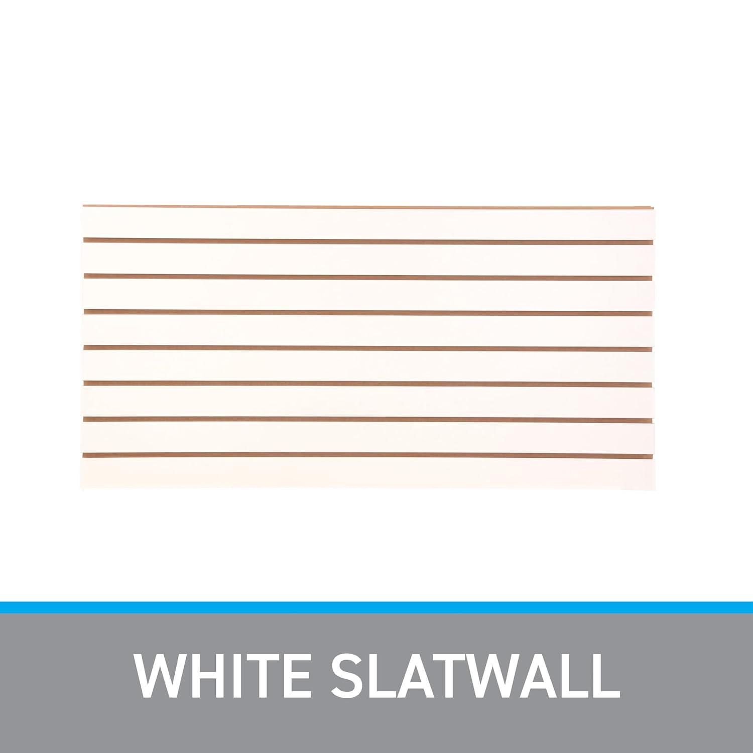 4ft x 2ft Horizontal White Slatwall Panels Easy Organizer (24"H x 48"L) - Pack of 2 - Streamline Your Space with Effortless Retail Displays  Garage Wall Solutions  and Craft Storage Organization