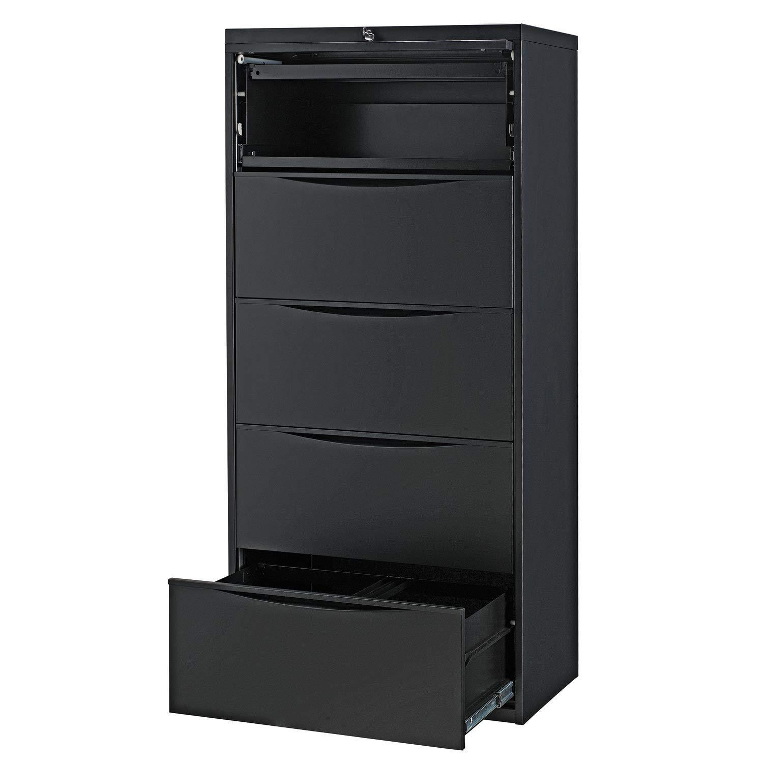 Interion 30'' Wide 5 -Drawer Steel File Cabinet