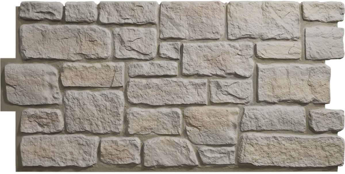 StoneCraft Cobblestone Faux Stone Panel, 48"W x 23 3/4"H x 1 1/8"D