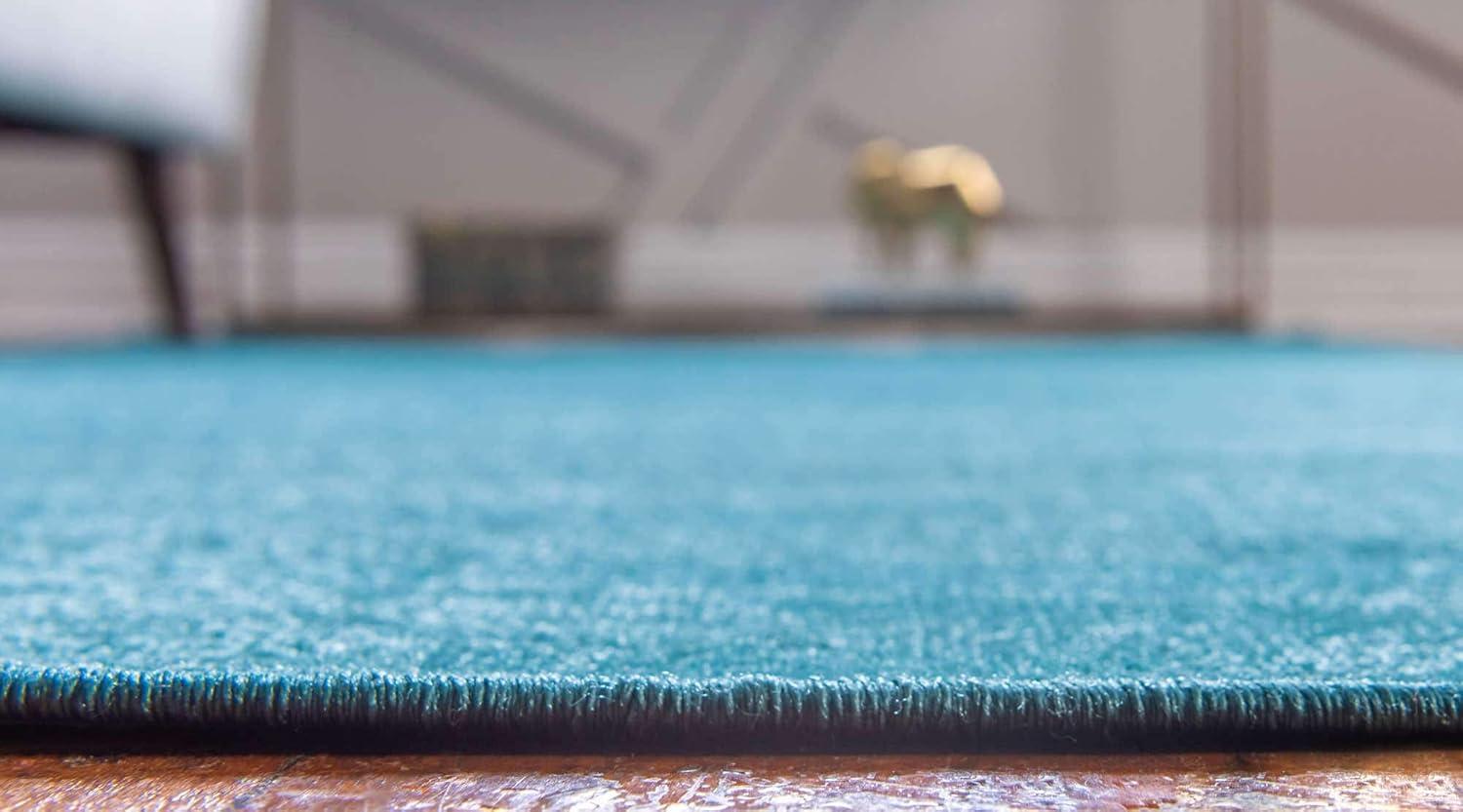 Unique Loom Williamsburg Collection Area Rug - Solid (9'  x 12' 2" Rectangle Turquoise/Teal)